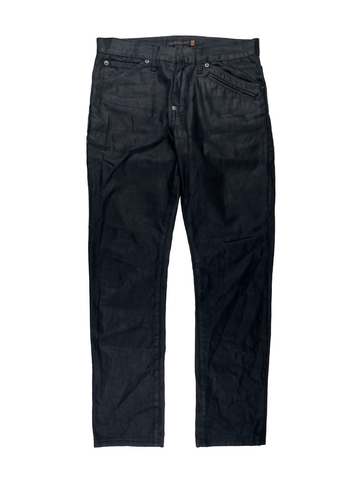 image of Ss07 Undercover “Purple” Waxed Lightning Bolt Denim Jeans in Black, Men's (Size 30)