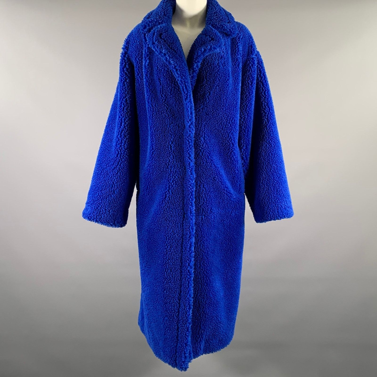 STAND STUDIO STAND STUDIO M Royal Blue Textured Faux Fur Coat Size M / US 6-8 / IT 42-44 - 1 Thumbnail