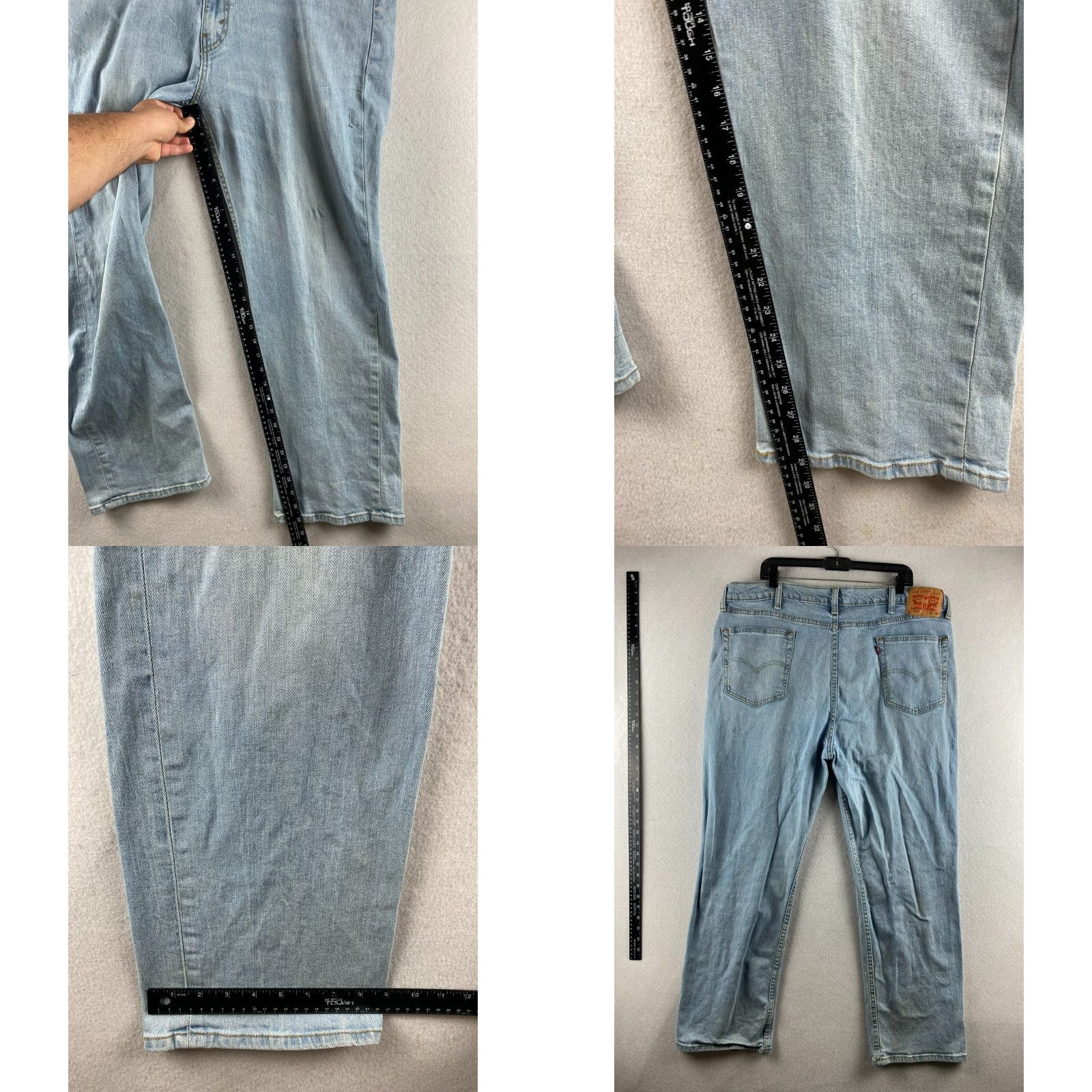Levi's Levi's Jeans Mens 42 X 30 Blue Light Wash Stretch Distressed Denim Pants 514 Size US 42 / EU 58 - 9 Thumbnail