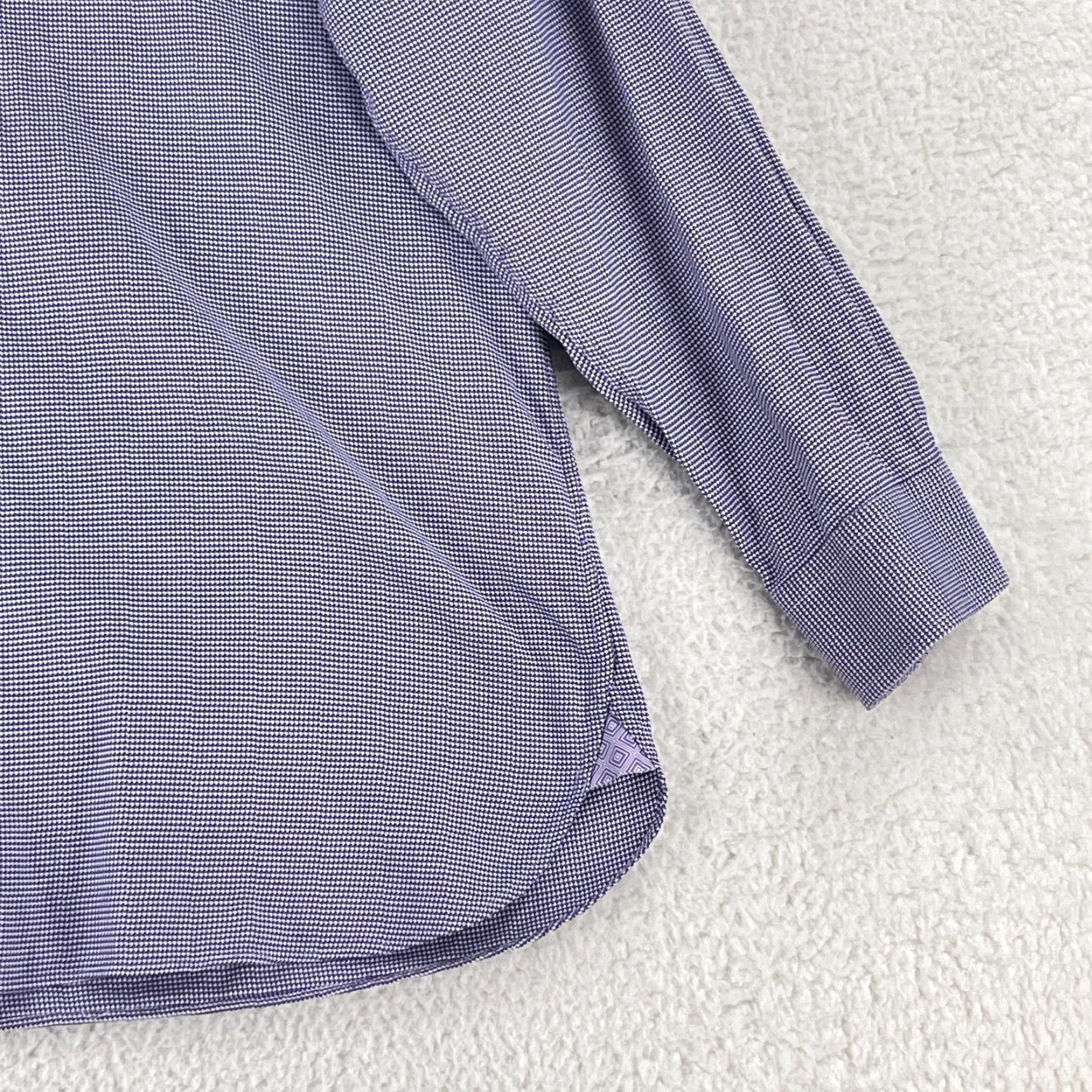 Ted Baker Ted Baker Purple Button-Up Endurance Geo Print Dress Shirt Mens Long Sleeve XL Size 46R - 4 Thumbnail