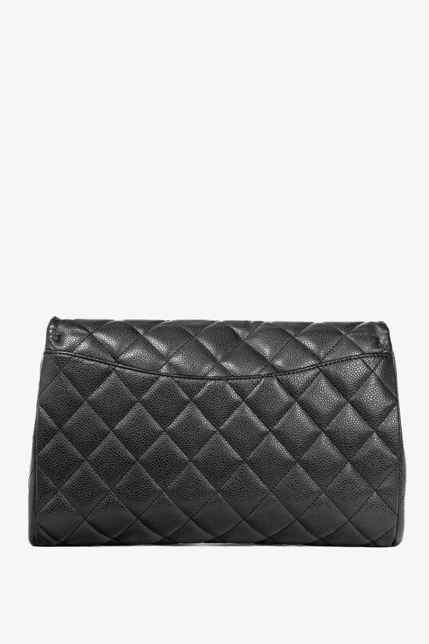 Chanel Chanel Anthracite Caviar-Leather Quilted Chain Flap Clutch Size ONE SIZE - 4 Thumbnail