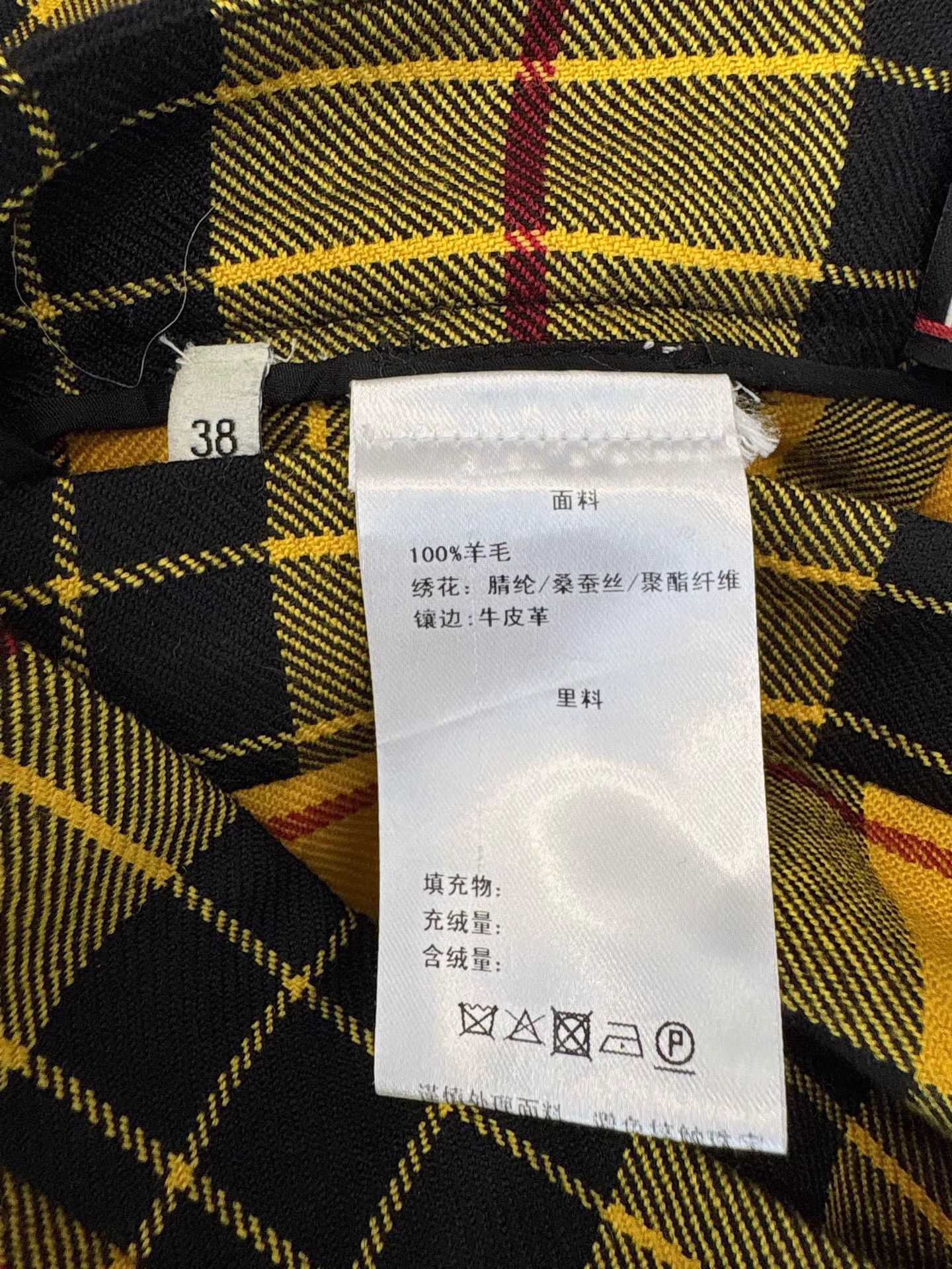 Gucci GUCCI Yellow Plaid Wool Midi Skirt K1 Size 27" / US 4 / IT 40 - 5 Thumbnail