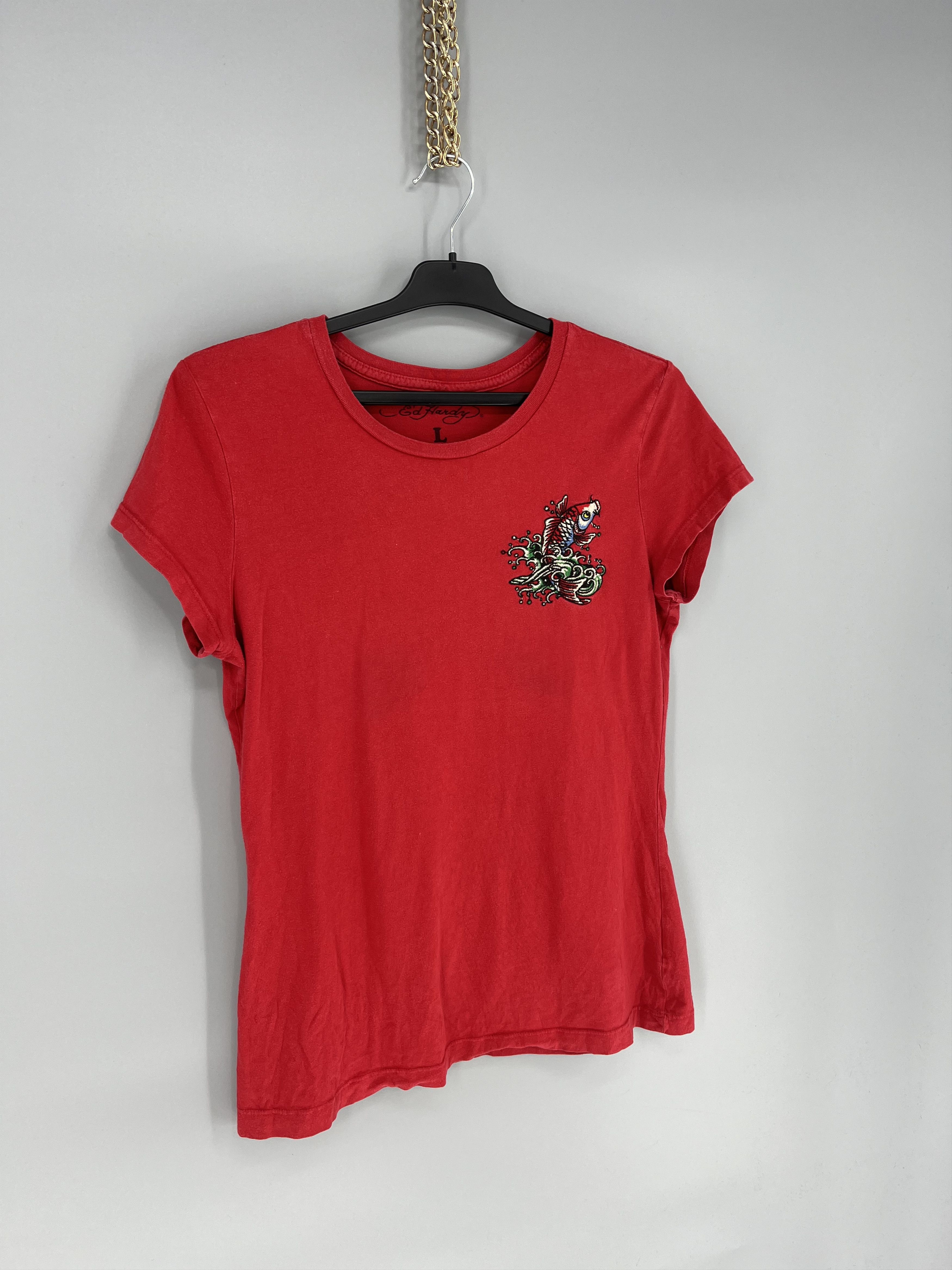 Affliction × Christian Audigier × Ed Hardy Vintage Y2K Christian Audigier Women’s Rhinestones T-Shirt Size L / US 10 / IT 46 - 2 Thumbnail