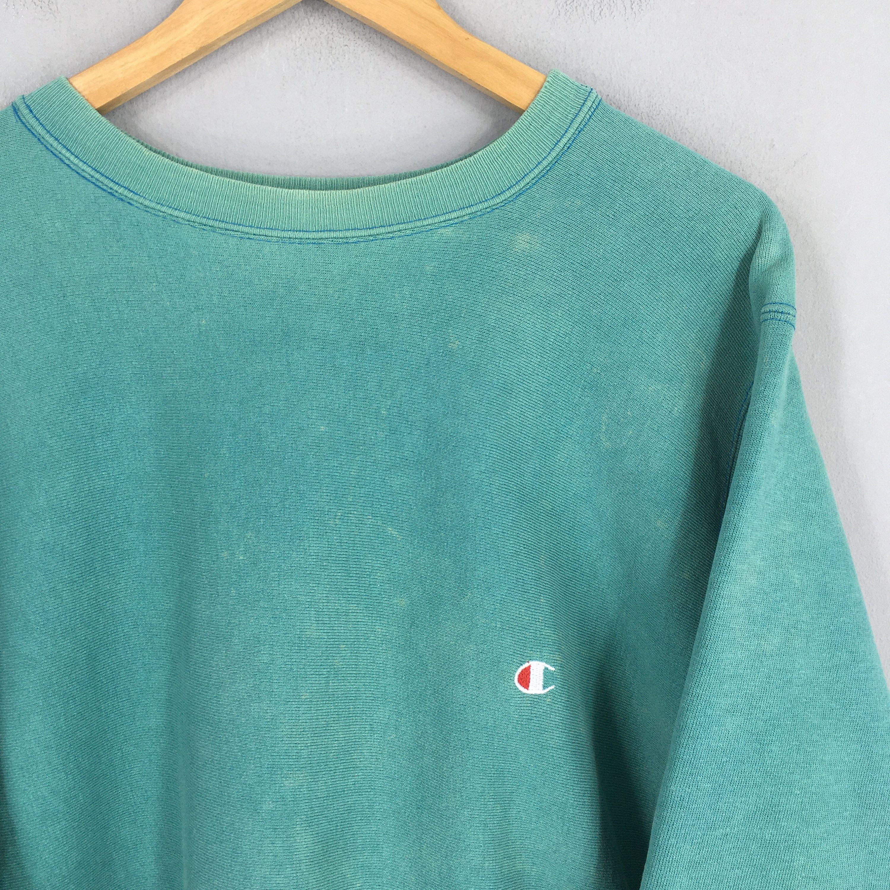 Champion Vintage Champion Reverse Weave Green Crewneck Sweatshirt XL Size US XL / EU 56 / 4 - 2 Thumbnail