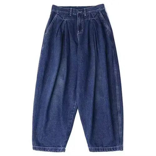 Japanese Brand 20AW Indigo Union Japan Blue Denim Casual Carrot Pants Size US 33 - 2 Thumbnail