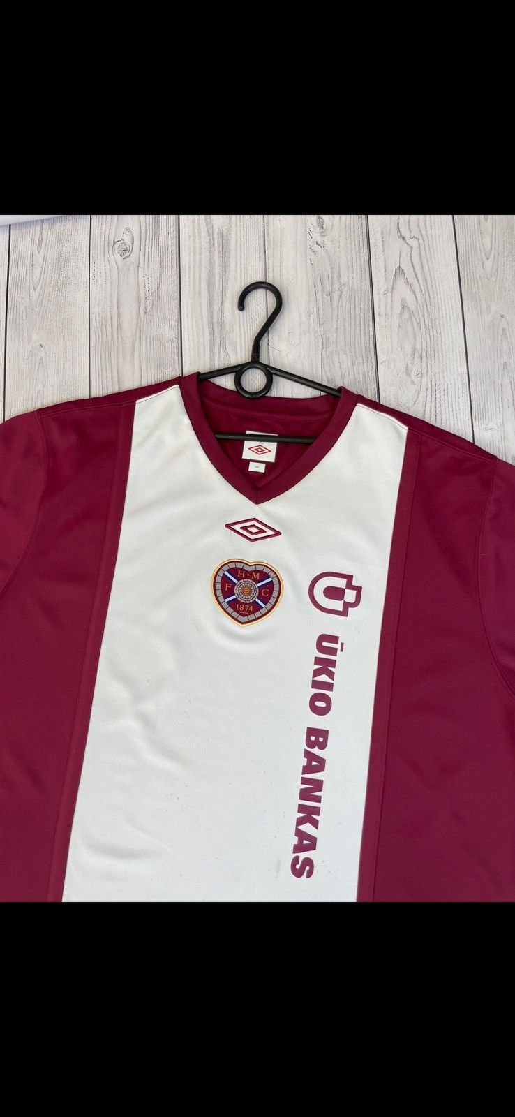 Adidas Vintage Hearts FC striped jersey size XXL Umbro red Size US XXL / EU 58 / 5 - 2 Thumbnail