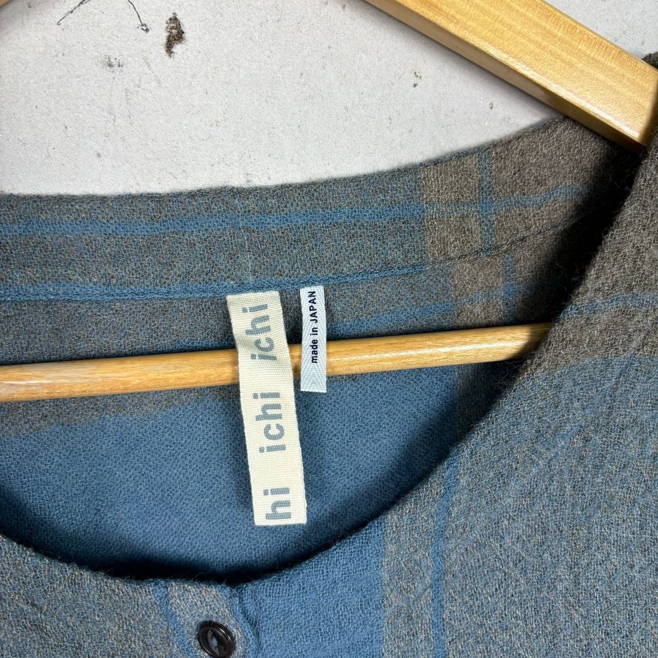 Japanese Brand Ichi Japan Wool Check Tunic Dress Lagenlook Mori Grey OS Size S / US 4 / IT 40 - 8 Thumbnail