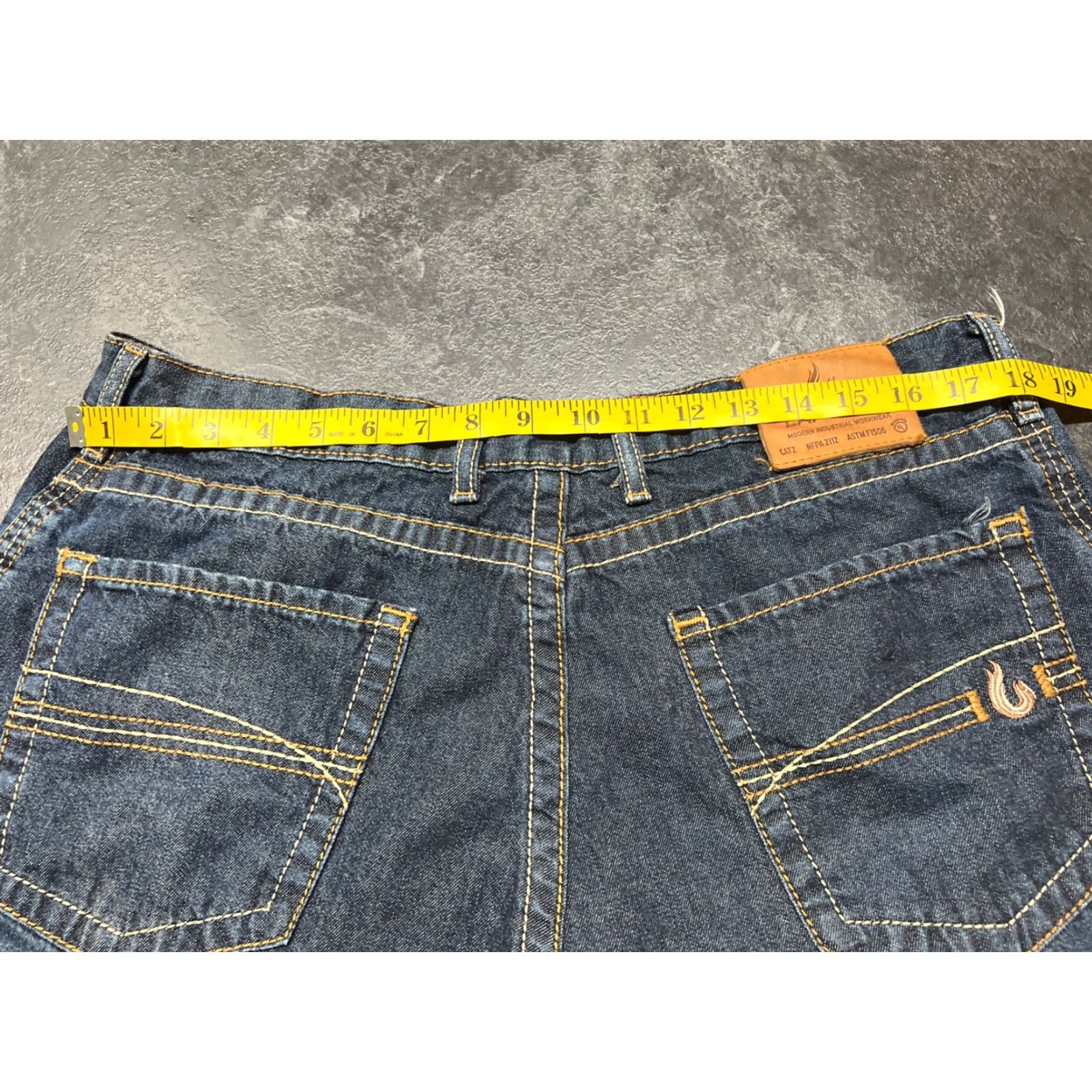 Denime LAPCO FR Jeans Flame Resistant Denim Men's 38x25 Blue Straight Regular Fit Size US 38 / EU 54 - 6 Thumbnail