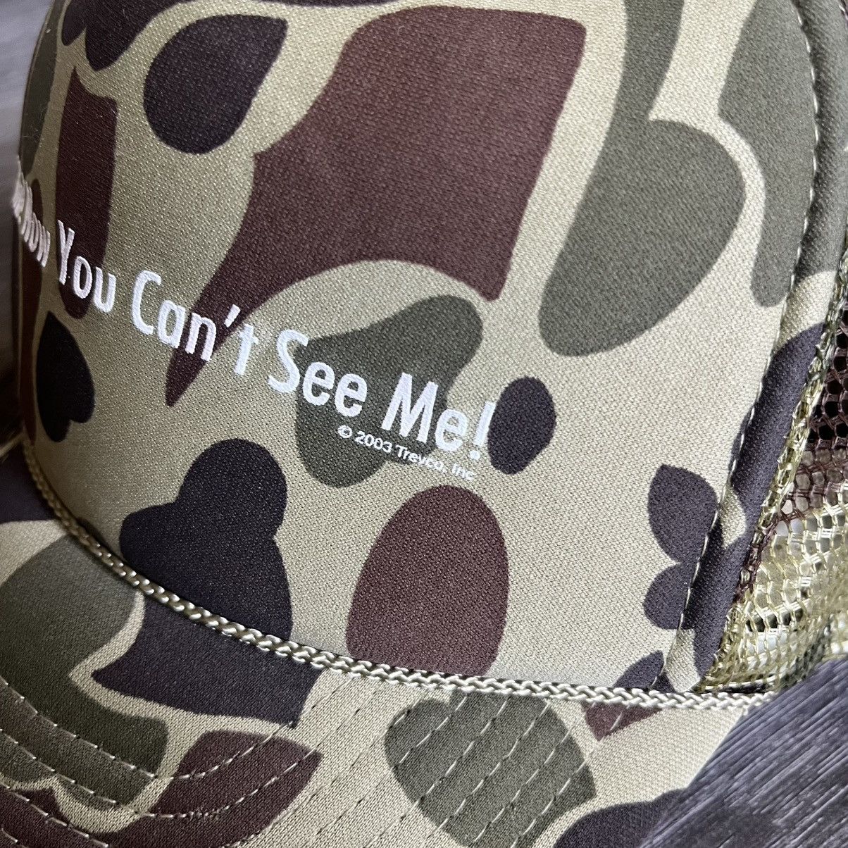 Vintage Vintage 2000s Ha Now You Can’t See Me Camo Print Trucker Hat Size ONE SIZE - 3 Thumbnail