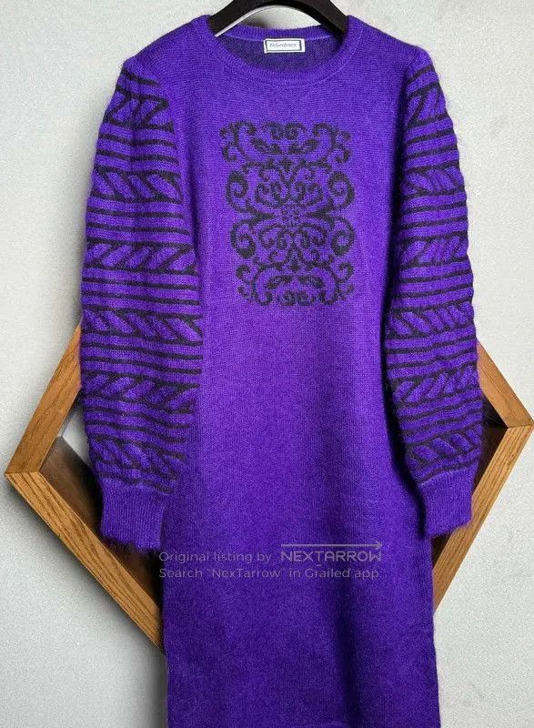 Yves Saint Laurent Purple Knit Dress for Women . -  threedaughtersproperties.com
