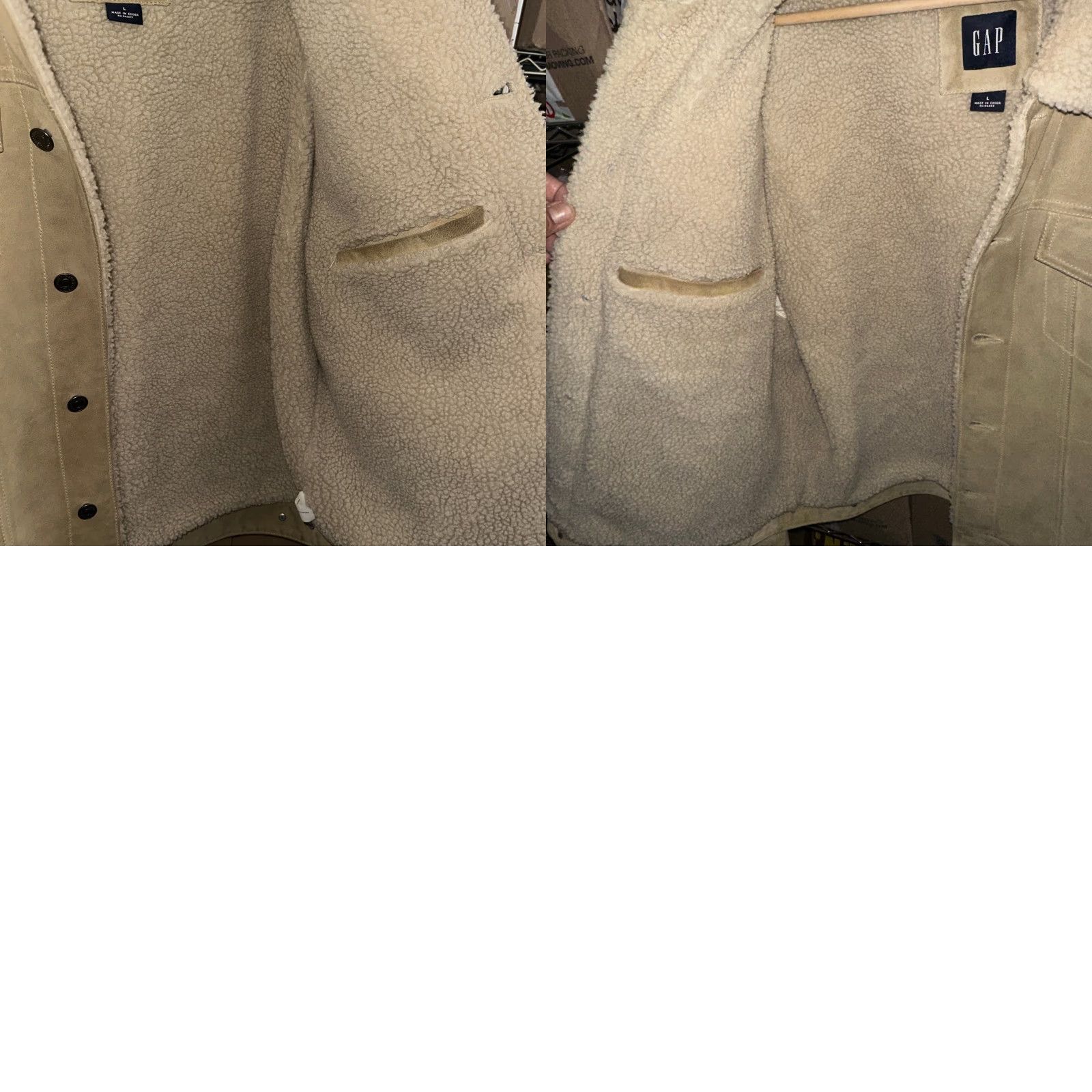 Gap VINTAGE Gap Leather Suede Jacket Mens Large Beige Sherpa Lined Collar Y2K Jacket Mens Large Beige Sherpa Lined Collar Y2K Size US L / EU 52-54 / 3 - 11 Thumbnail