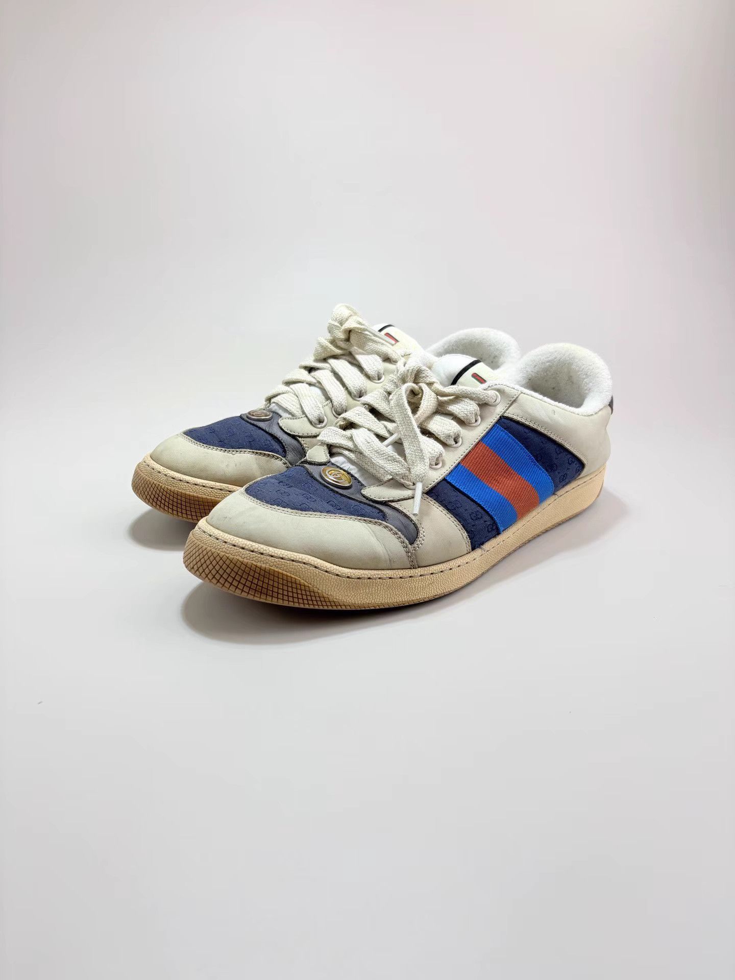 Gucci GUCCI Red & Blue Screener Sneakers K1 Size US 10 / EU 43 - 1 Thumbnail