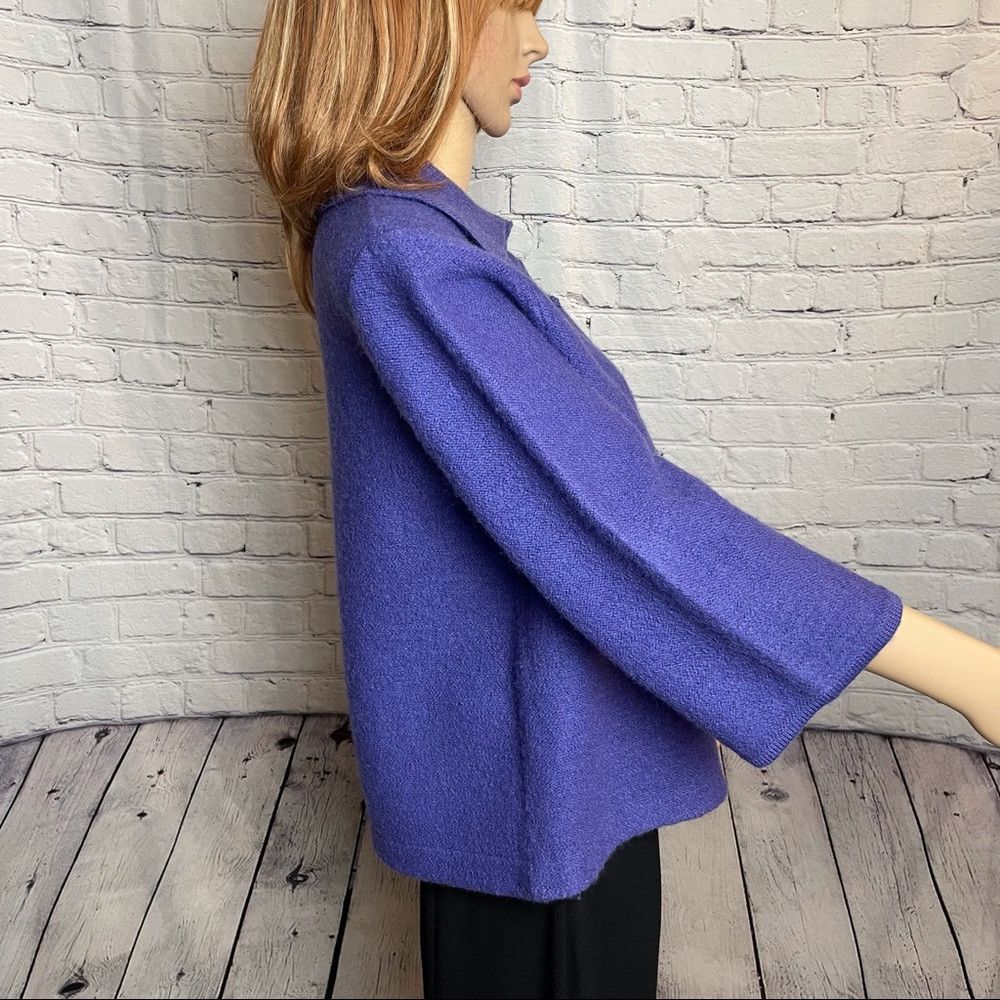 Other NWT New Christopher & Banks Purple Wool Jacket 3/4 Sleeve S Size M / US 6-8 / IT 42-44 - 3 Thumbnail