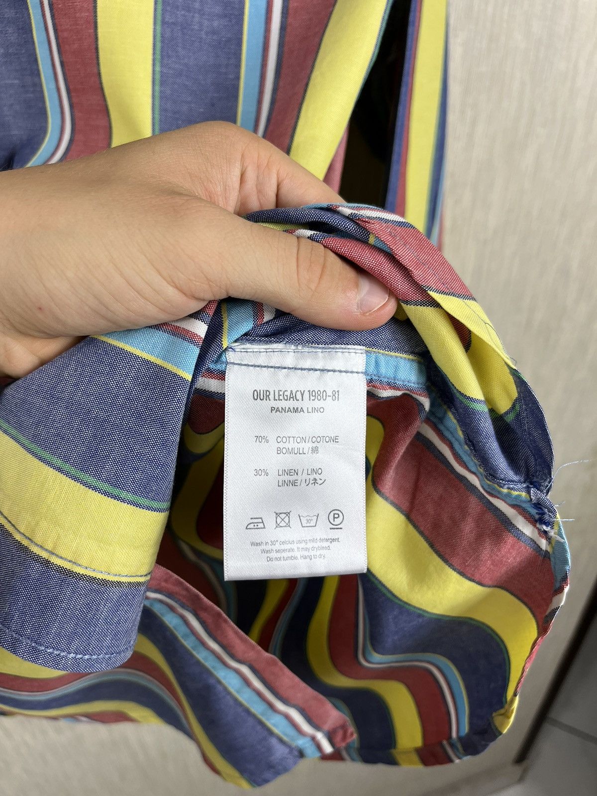 Acne Studios × Our Legacy Our Legacy 1980-81 Panama Lino linen striped nerd shirt y2k Size US M / EU 48-50 / 2 - 15 Thumbnail