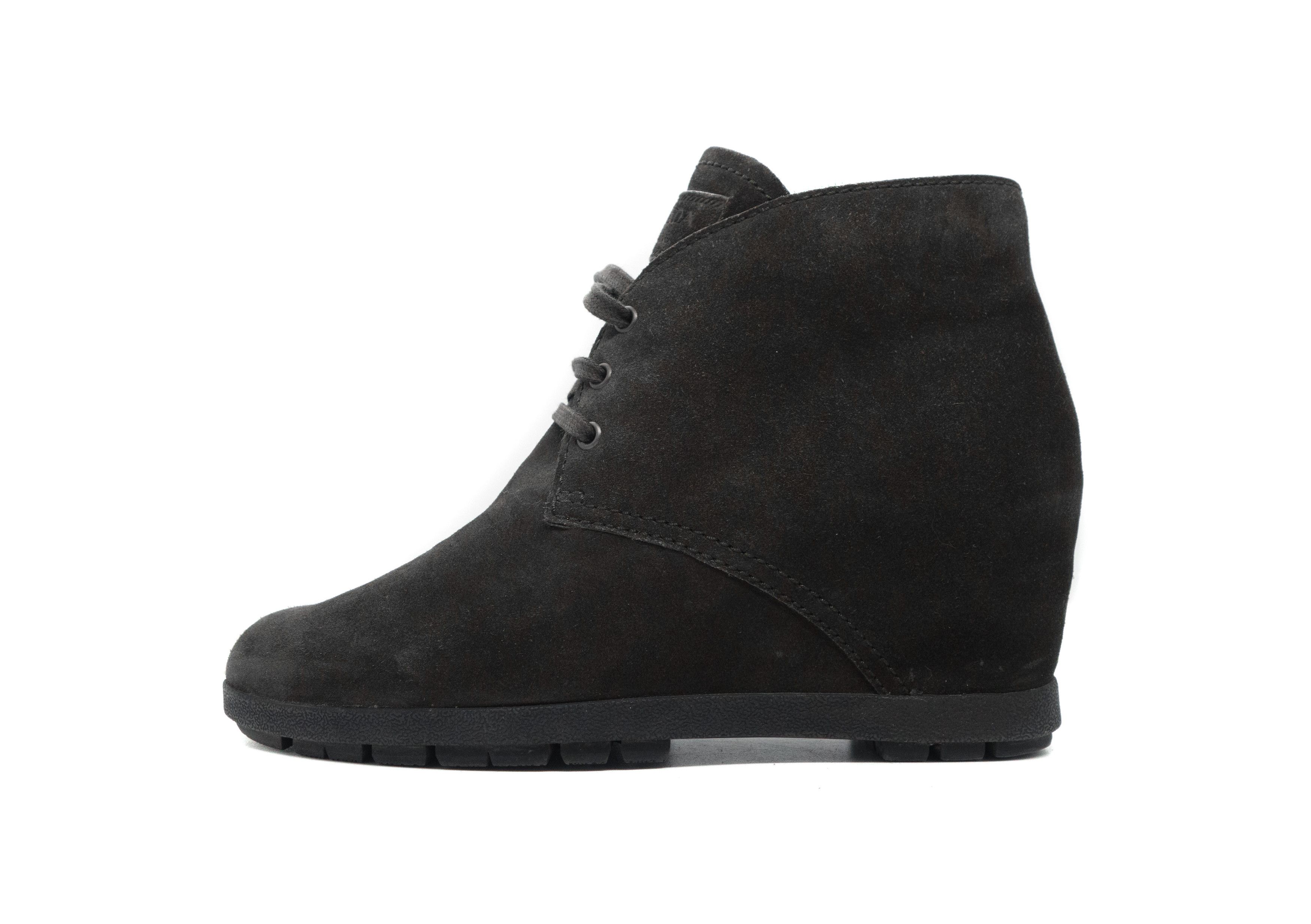 Prada Suede Wedge Desert Ankle High Boots Size US 10 / IT 40 - 1 Thumbnail