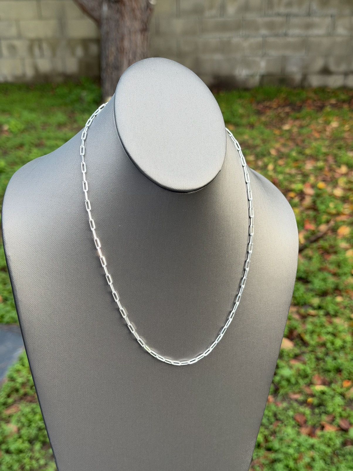 Sterling Silver Silver paper clip chain 20” Size ONE SIZE - 6 Thumbnail
