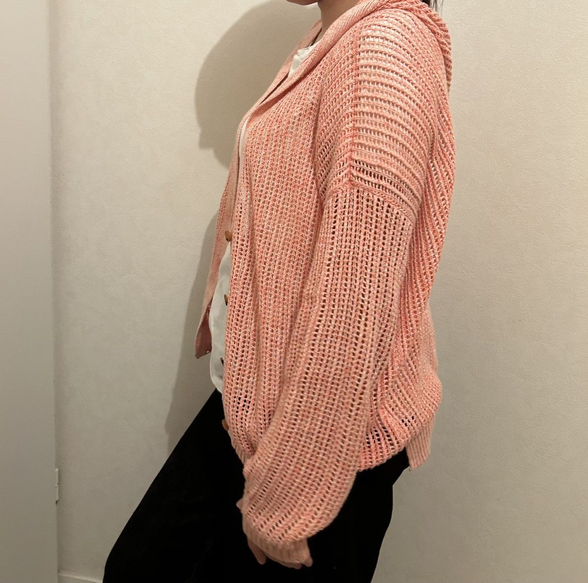 Roberto Collina Roberto Collina Pink Hooded Cardigan Open Knit Linen Size M Size M / US 6-8 / IT 42-44 - 11 Thumbnail