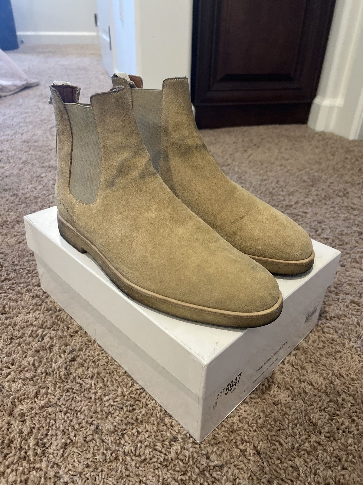 Common Projects Common projects chelsea boot in suede tan Grailed