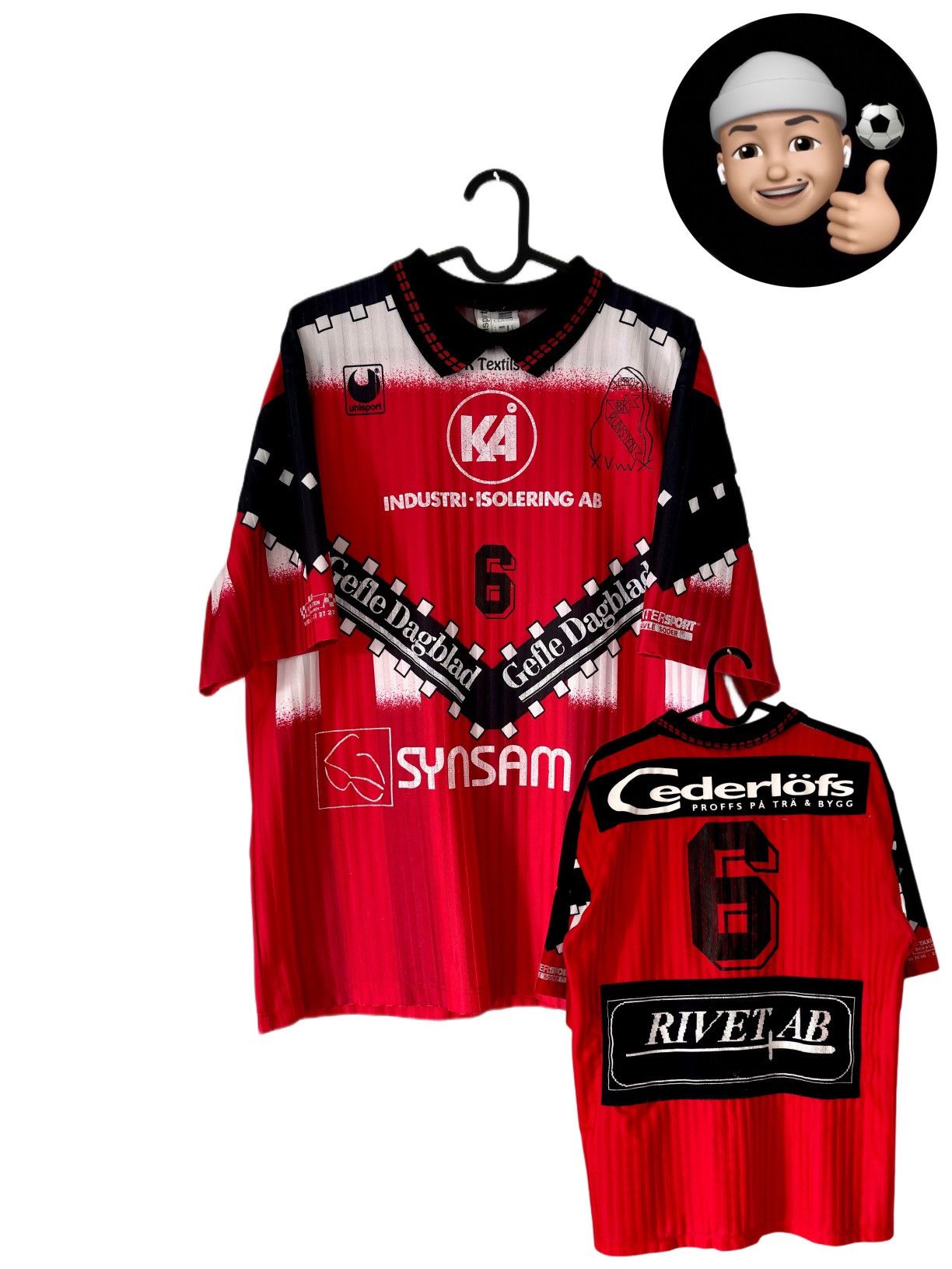 NHL × Vintage 1992 1994 IBK Runsten Floorball Uhlsport Vintage Jersey Kit Size US L / EU 52-54 / 3 - 1 Thumbnail