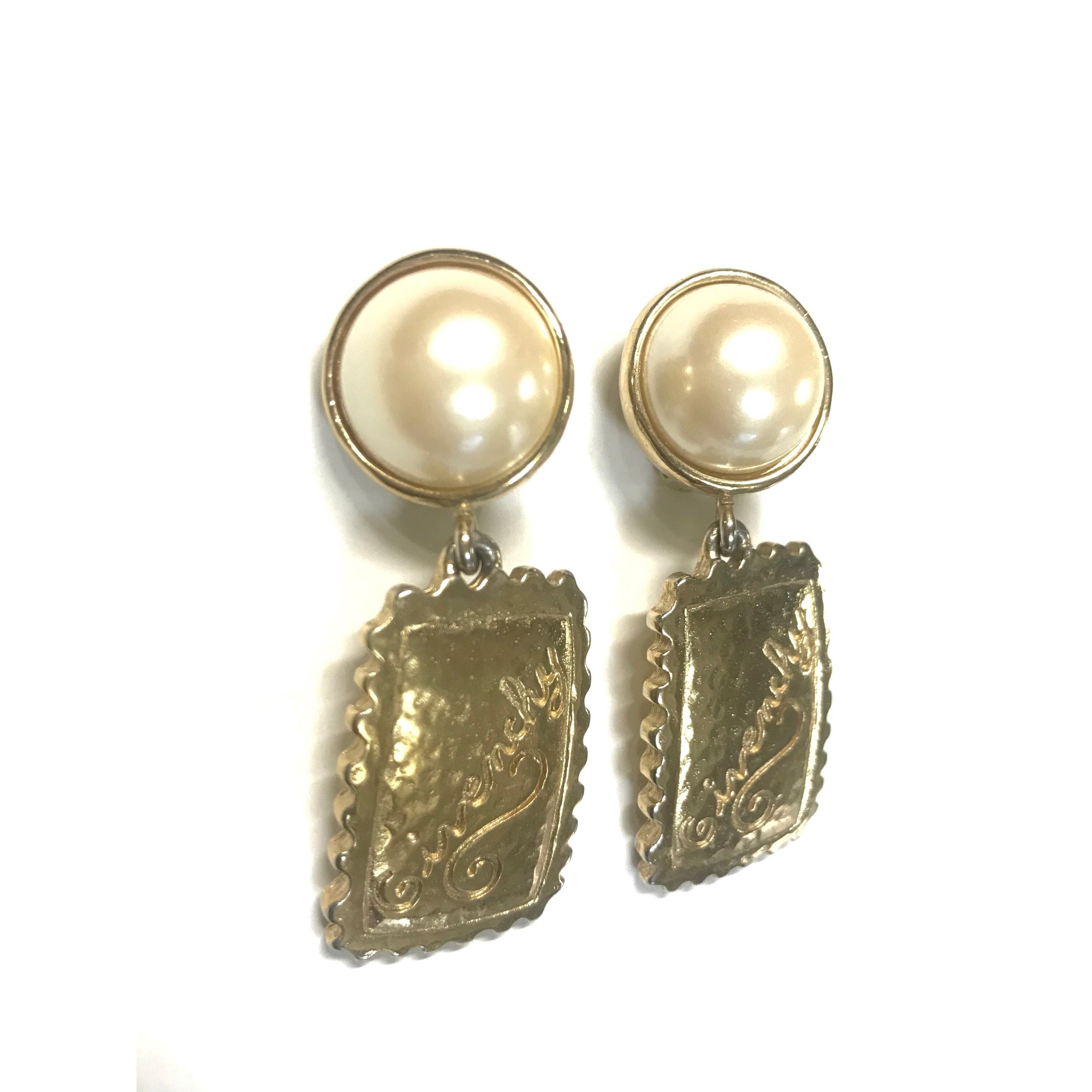 Givenchy Vintage Givenchy faux pearl and golden dangle earrings Size ONE SIZE - 4 Thumbnail