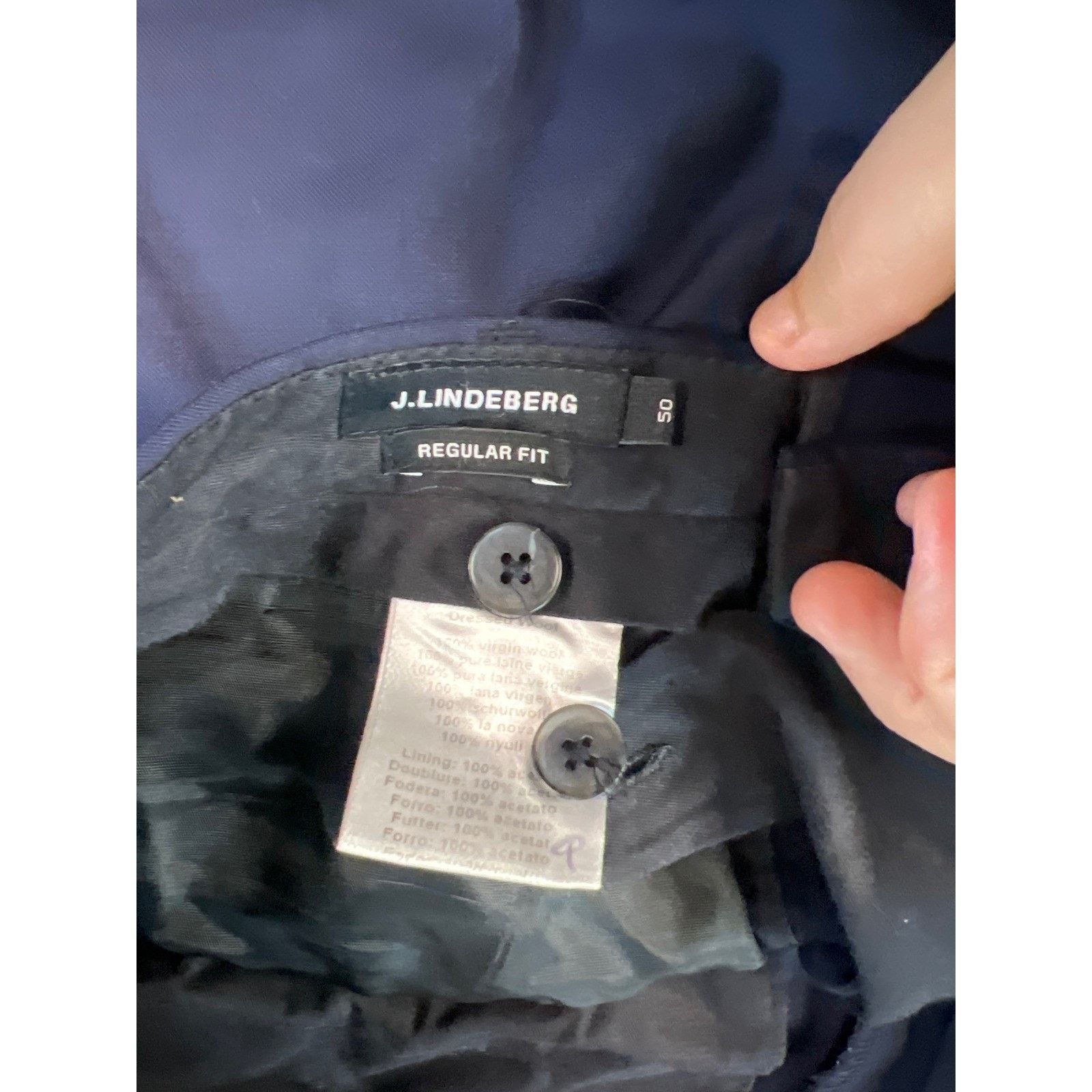 J.Lindeberg J. Lindbergh Men's Blue Dress Pants Flat Front 36X31 Size US 36 / EU 52 - 4 Thumbnail