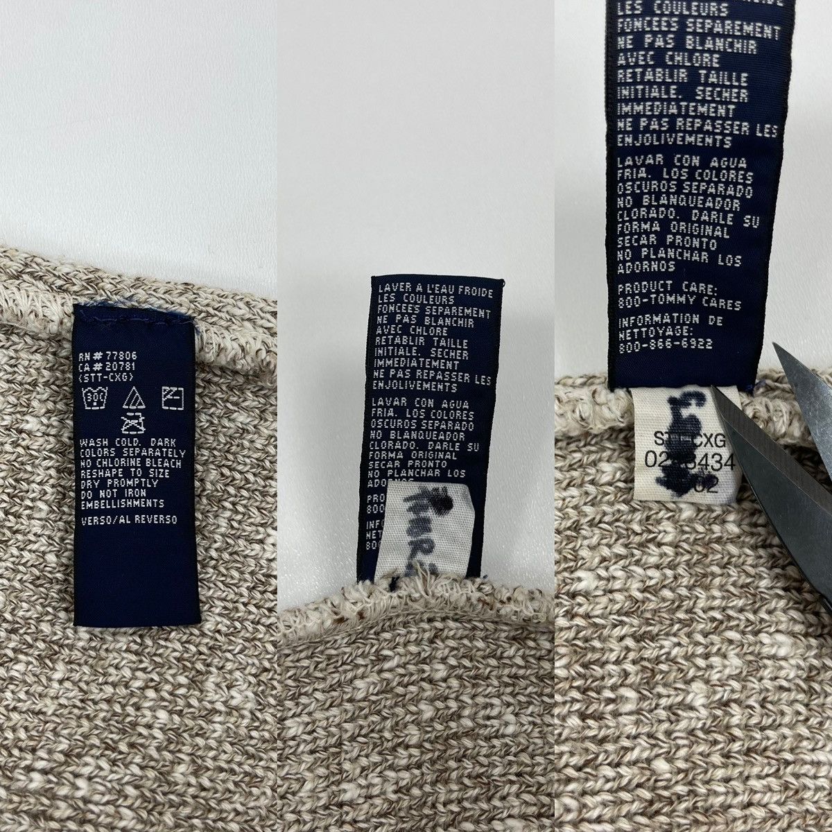 Tommy Hilfiger Tommy Hilfiger Big Logo Cotton Knit Vintage Sweater Beige Size US M / EU 48-50 / 2 - 7 Thumbnail