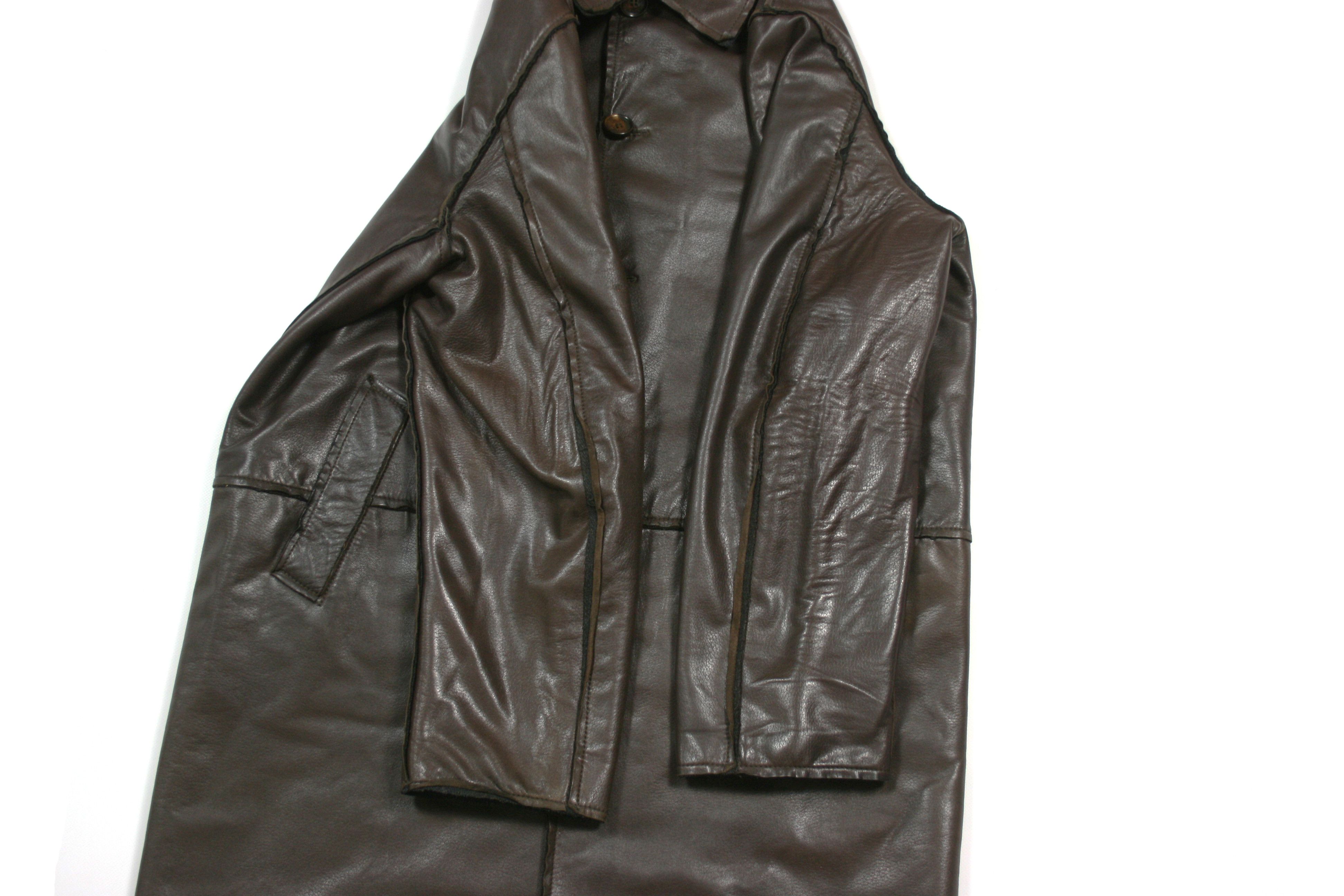 Dolce & Gabbana A/W94 "Gangster" Leather Long Overcoat Vintage Size US M / EU 48-50 / 2 - 7 Thumbnail