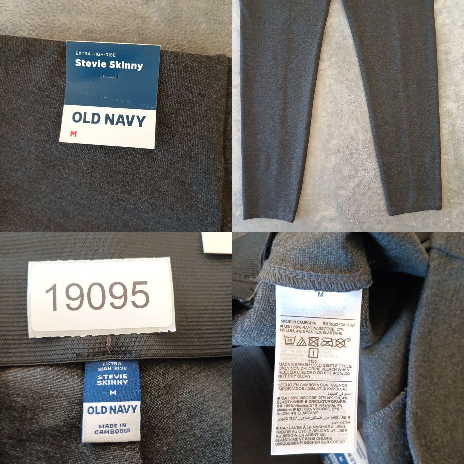 Old Navy Old Navy Stevie Ankle Pants Womens Medium Gray Skinny Pull On 28x27 Regular Rise High Inseam 27 Elastic Waist Stretch Jeans Trousers Pants Womens Size 32" / US 10 / IT 46 - 8 Thumbnail