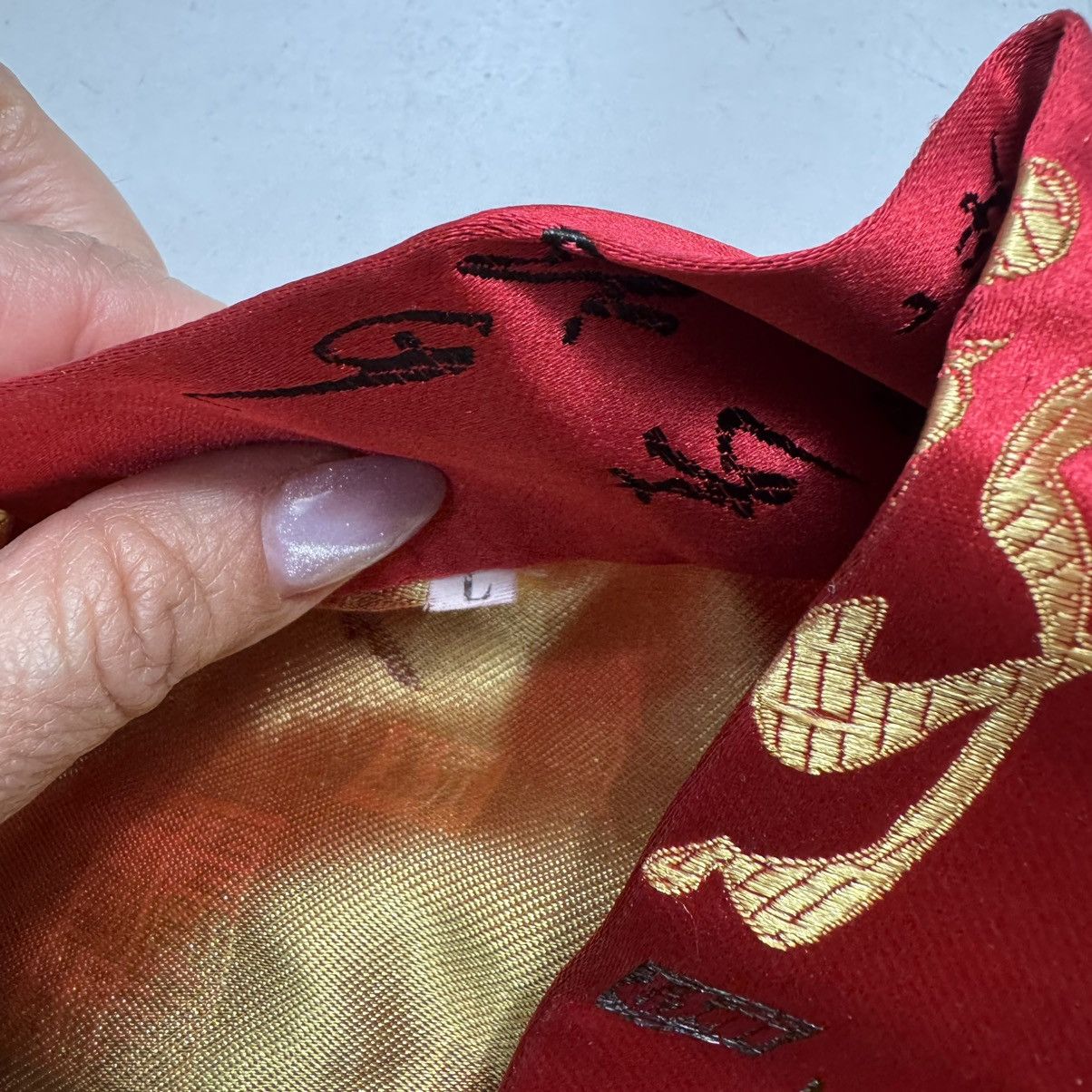 Vintage Silver Dragon Red/Gold Kimono Robe Size L Silky Shine Size L / US 10 / IT 46 - 10 Thumbnail