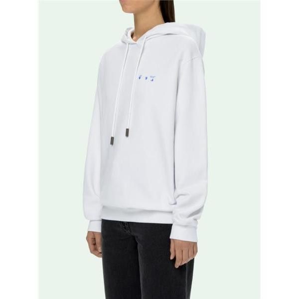 Off-White o1gr1nt1124 Flowers Arrows Reg Hoodie in White Size XXS / US 00 / IT 34 - 3 Thumbnail