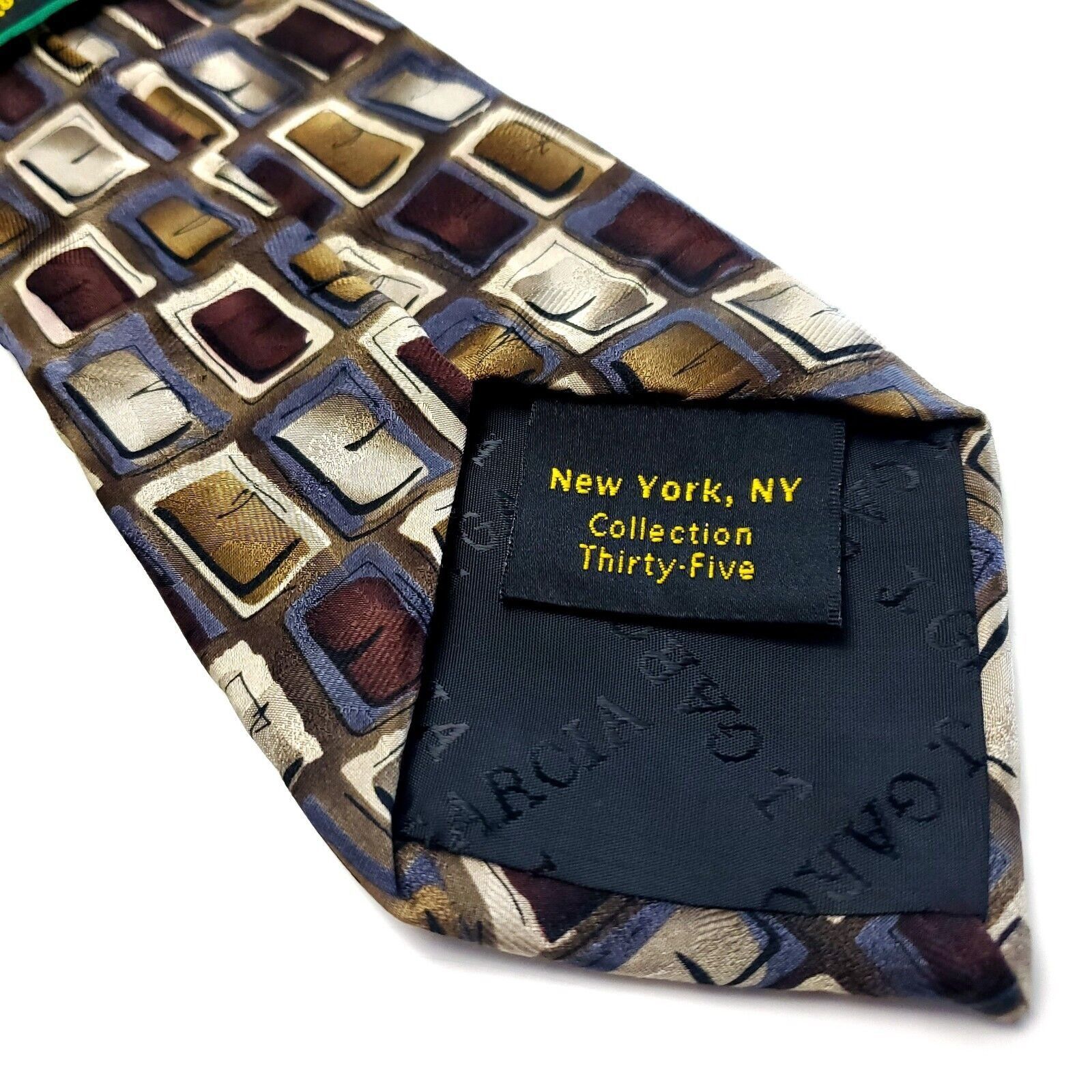 Grateful Dead J Garcia Beige Brown Multi Colored Silk Tie Woven Geometric Size ONE SIZE - 4 Thumbnail