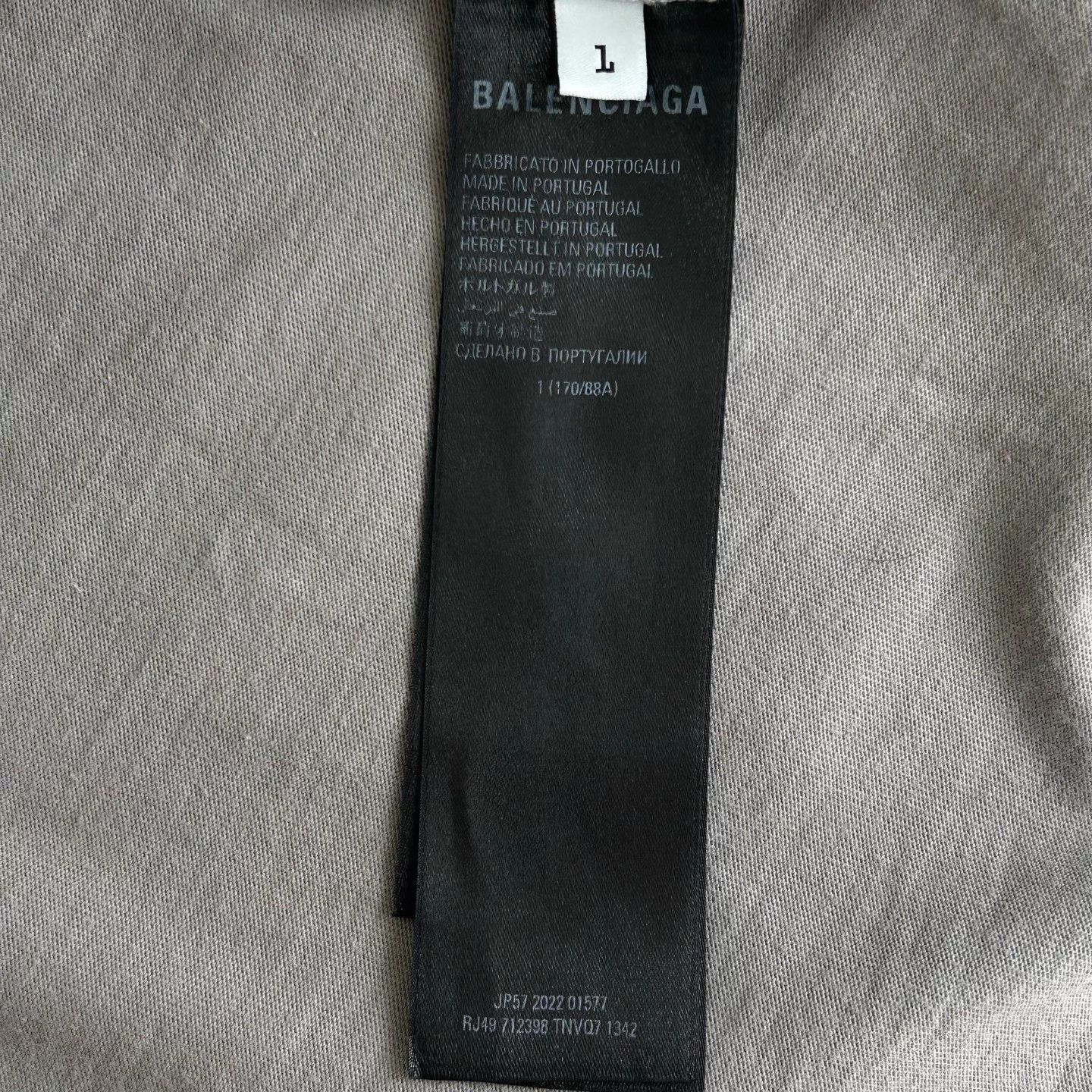 Balenciaga Balenciaga Double-Face Multi Logo Washed Gray Short Tee Size US S / EU 44-46 / 1 - 4 Thumbnail