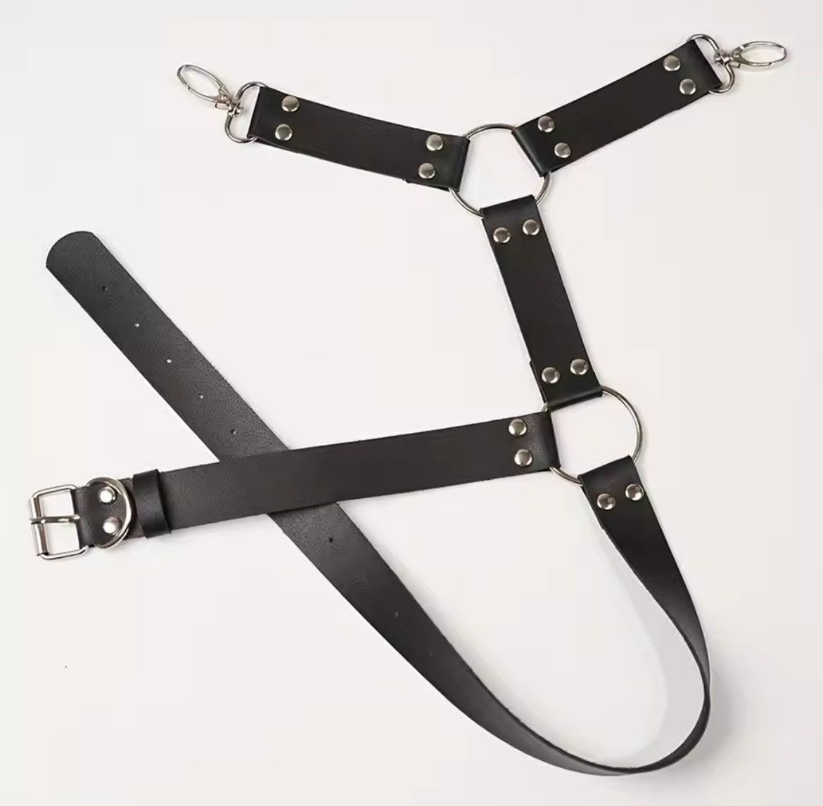 Japanese Brand × Vintage Punk PU Leather Harness Suspenders Size ONE SIZE - 4 Thumbnail