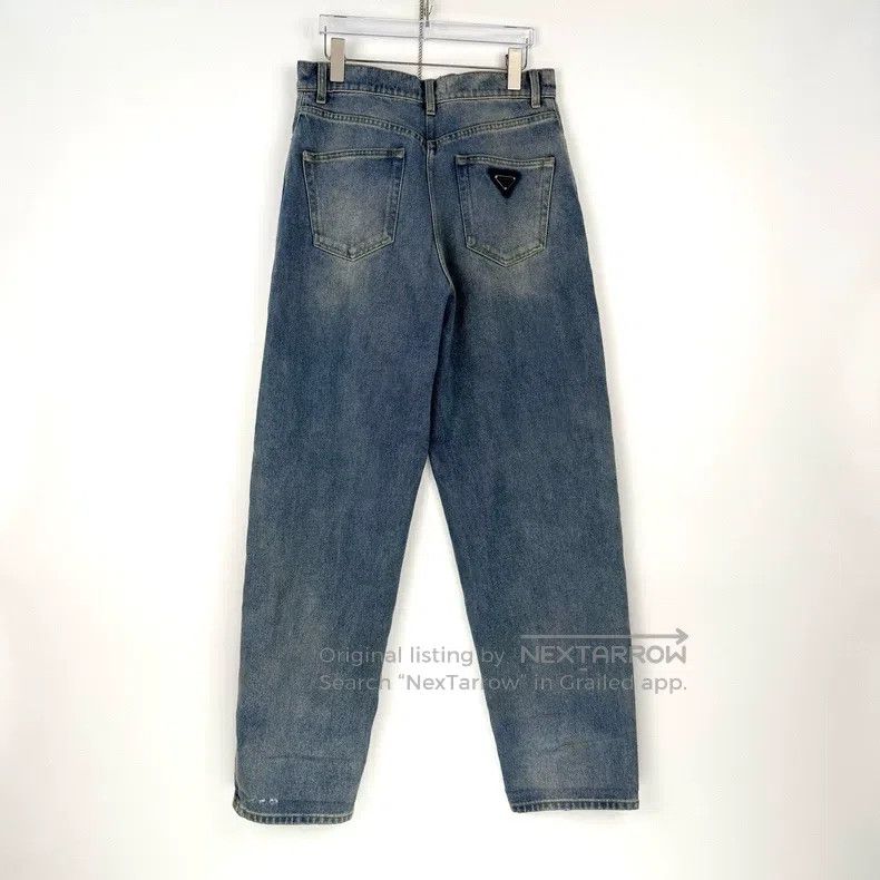Prada Prada Washed blue metal triangle jeans Size US 29 - 4 Thumbnail