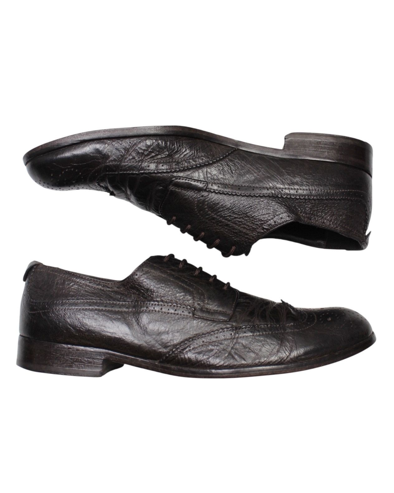 Emporio Armani 2000S EMPORIO ARMANI OXFORD BROGUE SHOES Size US 7 / EU 40 - 2 Thumbnail