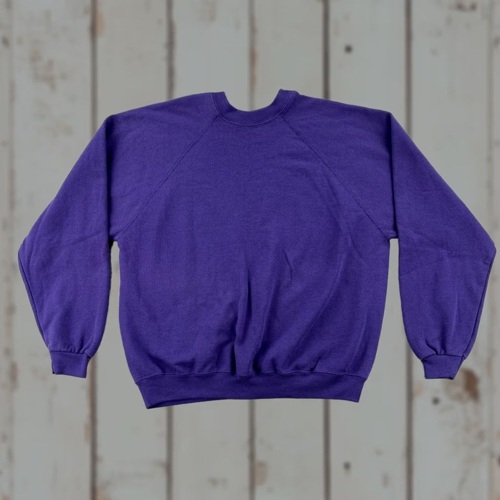 Tultex VINTAGE Tultex Sweatshirt Raglan Purple 90s Mens L Solid Crewneck Hoodie/Top Size US L / EU 52-54 / 3 - 1 Thumbnail