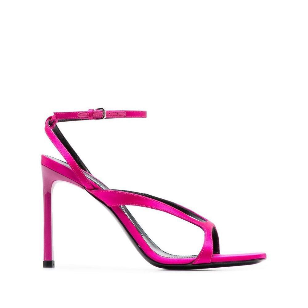 SERGIO ROSSI PINK LEATHER SANDAL SIZE 38.5