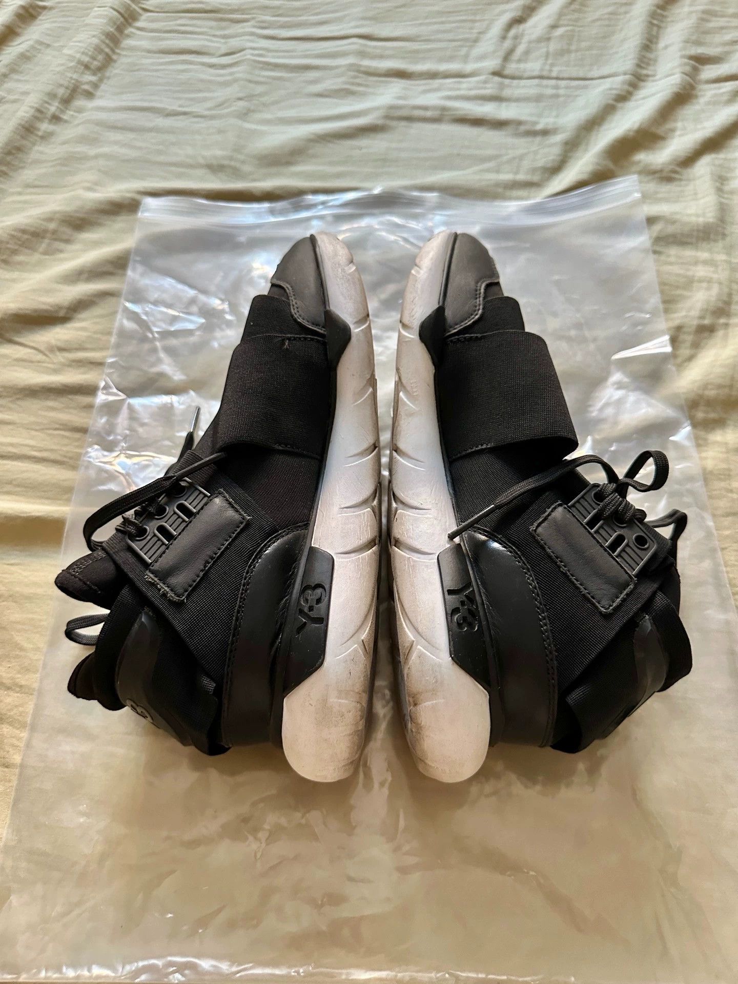 Y-3 Y-3 Qasa High 16SS Men's Black White Samurai Sneaker Size US 8.5 / EU 41-42 - 4 Thumbnail