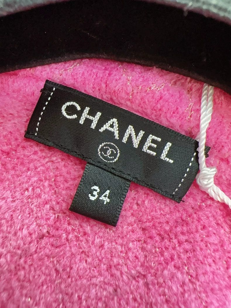 Chanel Chanel Peach pink and gold diamond checkered hooded velvet Size XXS / US 00 / IT 34 - 6 Thumbnail