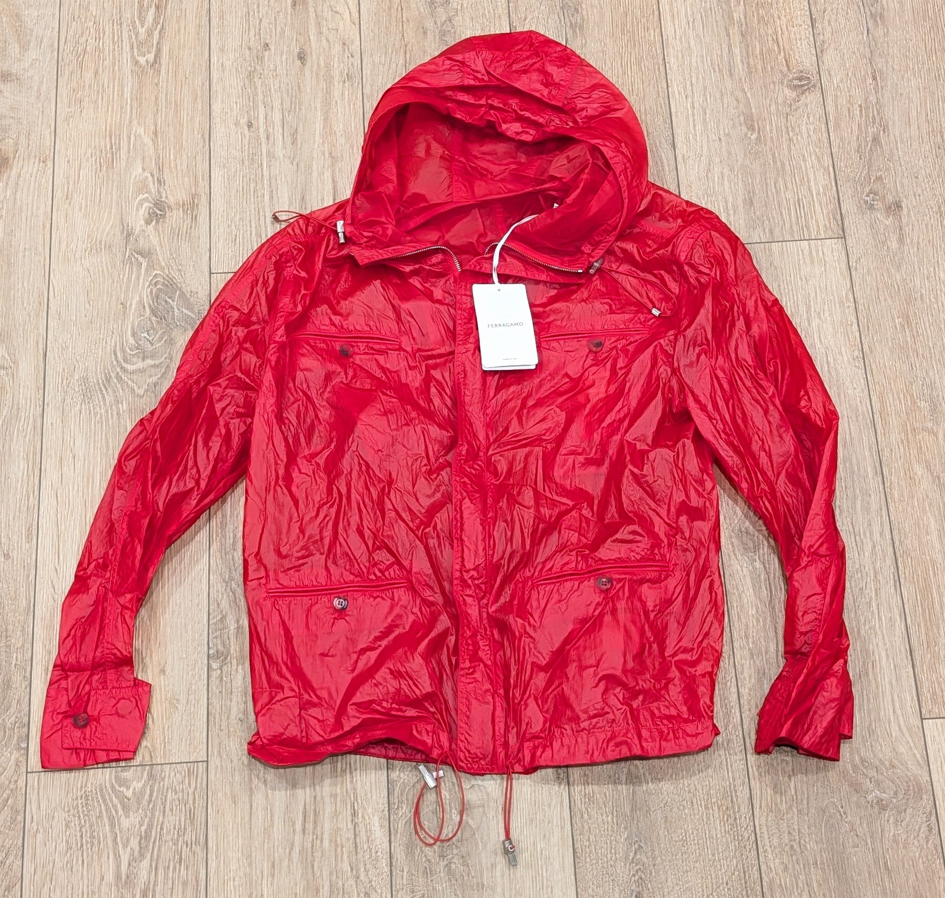 Salvatore Ferragamo FERRAGAMO Taffeta Windbreaker Jacket Red 50 US 40 Size US M / EU 48-50 / 2 - 1 Thumbnail