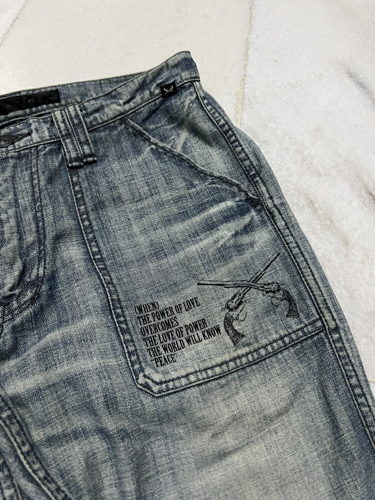 If Six Was Nine 💥Flare💥Roar Love & Peace Stripe Jeans Size US 29 - 8 Thumbnail