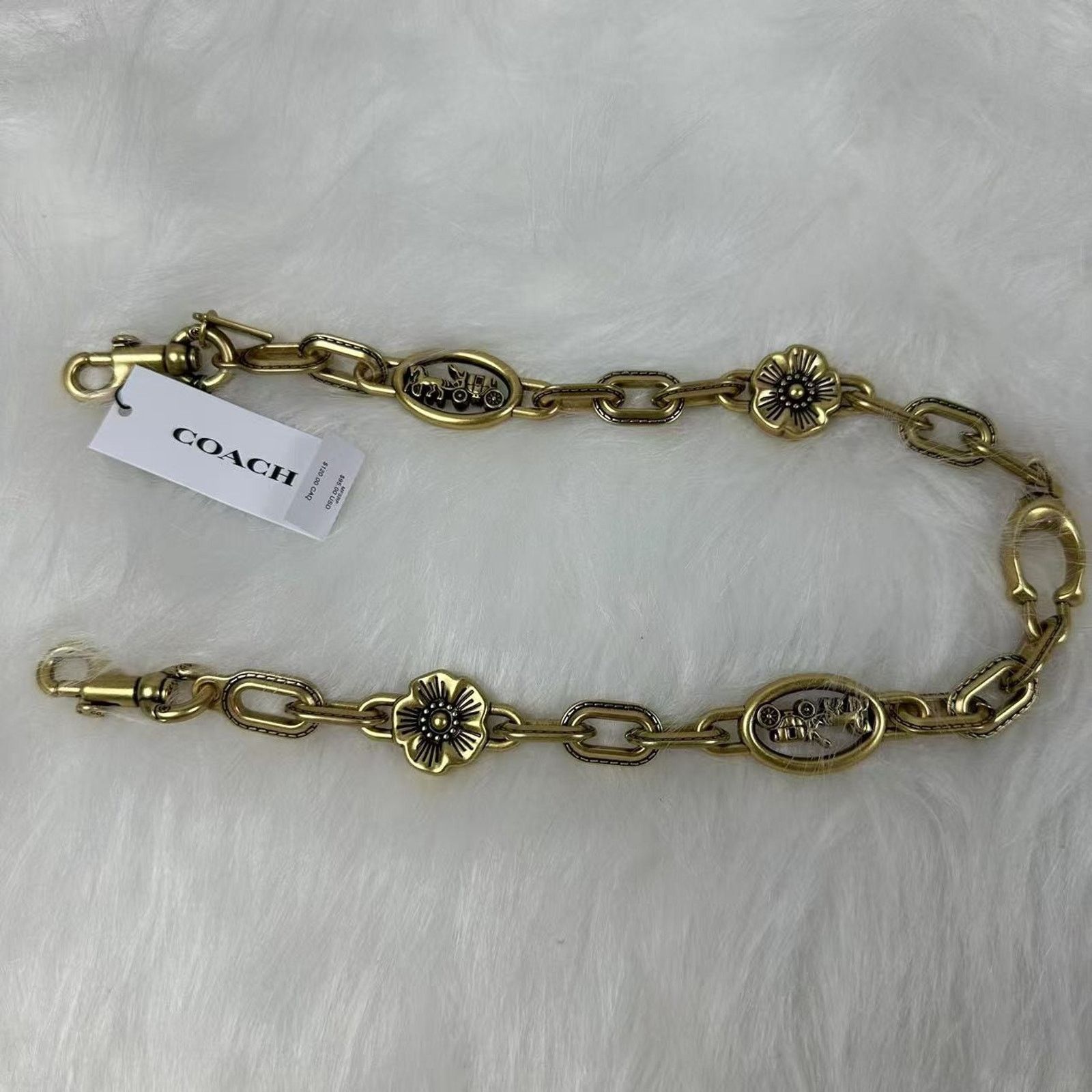 Coach Coach Horse & Carriage Chain Strap In Brass/Brass CX180 NWT Size ONE SIZE - 2 Thumbnail