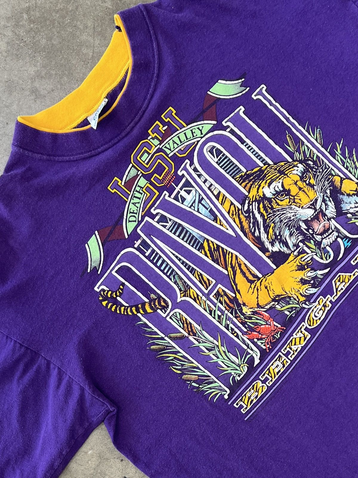 NCAA Vintage LSU Bayou Double Layered Single Stitch Tee XL Size US XL / EU 56 / 4 - 1 Thumbnail