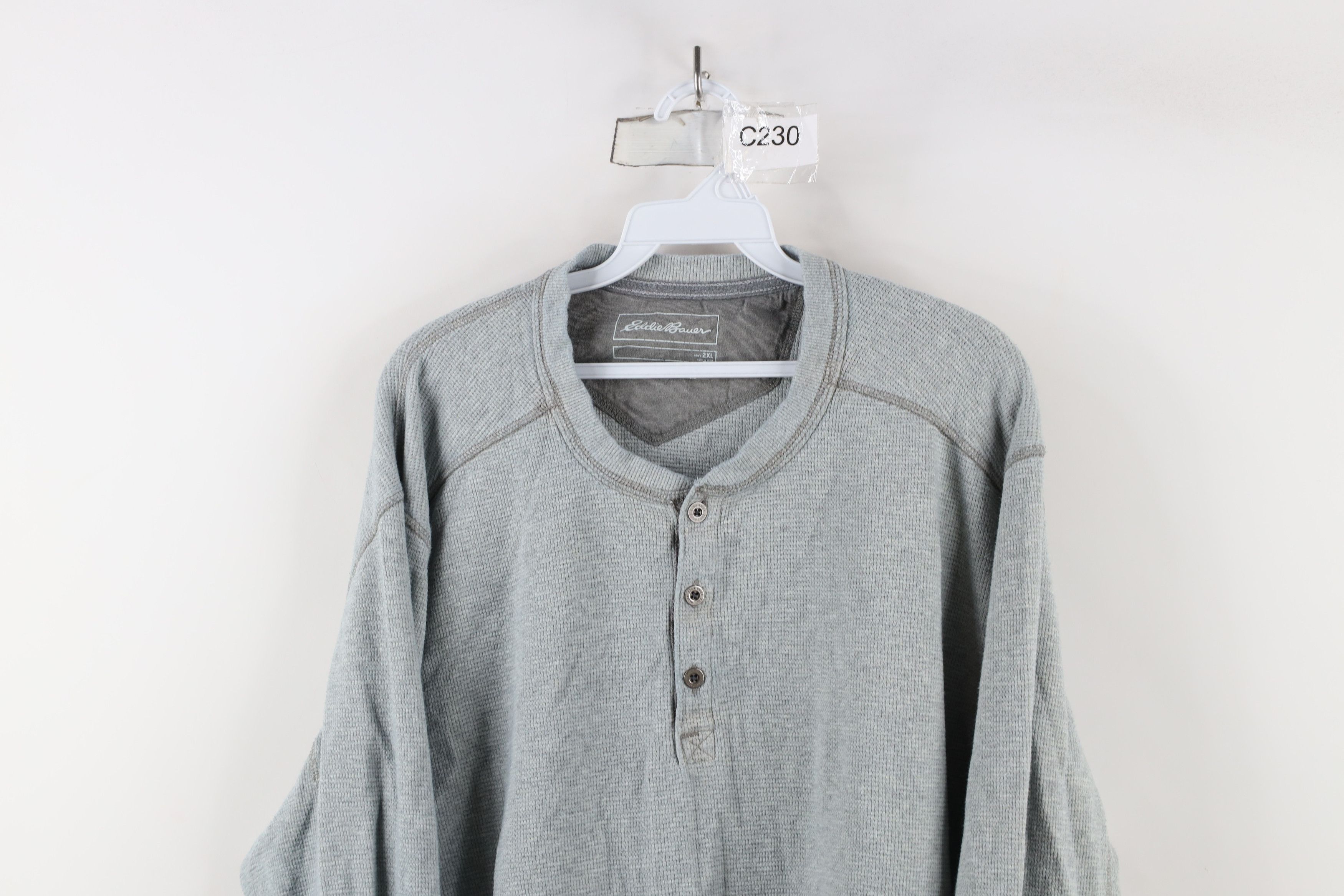 Eddie Bauer × Vintage Vintage Y2K Eddie Bauer Knit Long Sleeve Henley T-Shirt Size US XXL / EU 58 / 5 - 2 Thumbnail