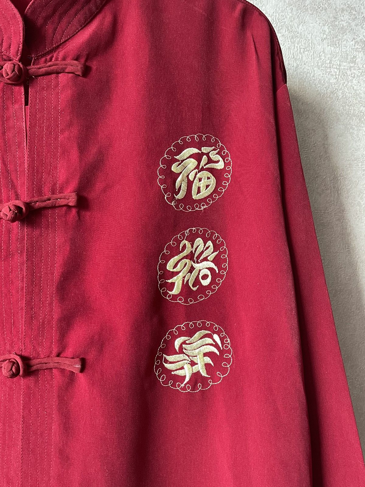 Japanese Brand 90s Vintage Burgundy Dragon Embroidered Chinese Tang Shirt Size US XXL / EU 58 / 5 - 5 Thumbnail