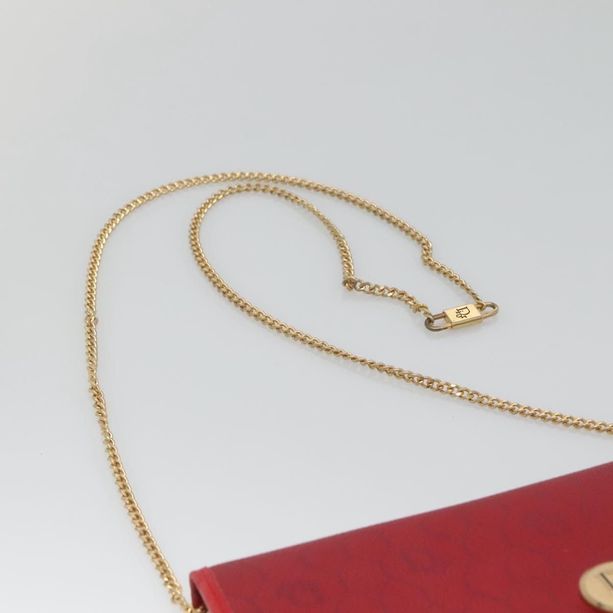 Dior DIOR Honeycomb Canvas Chain Shoulder Bag Pvc Red Gold Size ONE SIZE - 8 Thumbnail