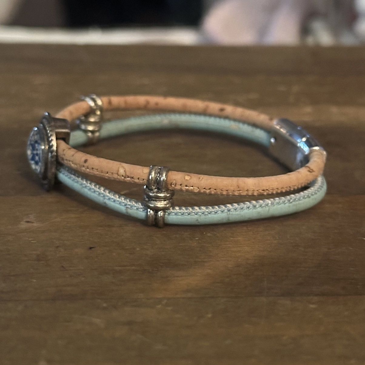 Other Blue and white pattern charm double cork band bracelet Size ONE SIZE - 6 Thumbnail