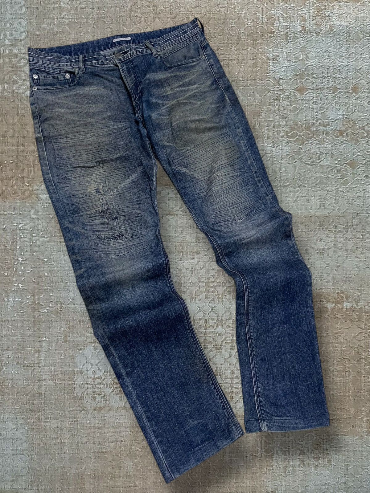 Japanese Brand Vintage 90s Designer Japan High Street Distressed City Denim Size US 33 - 2 Thumbnail