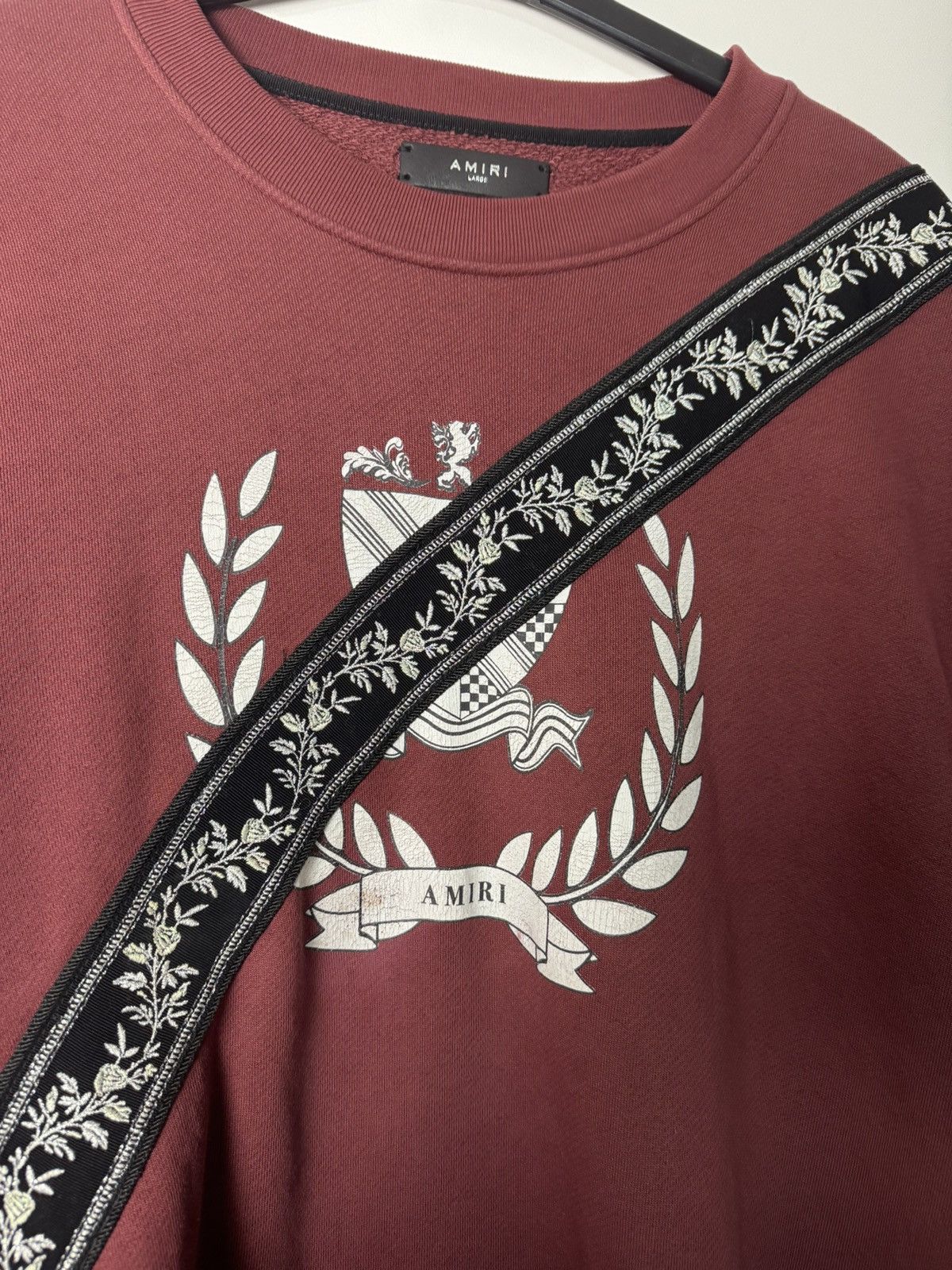 Amiri Amiri Sweatshirt Crewneck Maroon Burgundy Luxury Designer Size US L / EU 52-54 / 3 - 5 Thumbnail