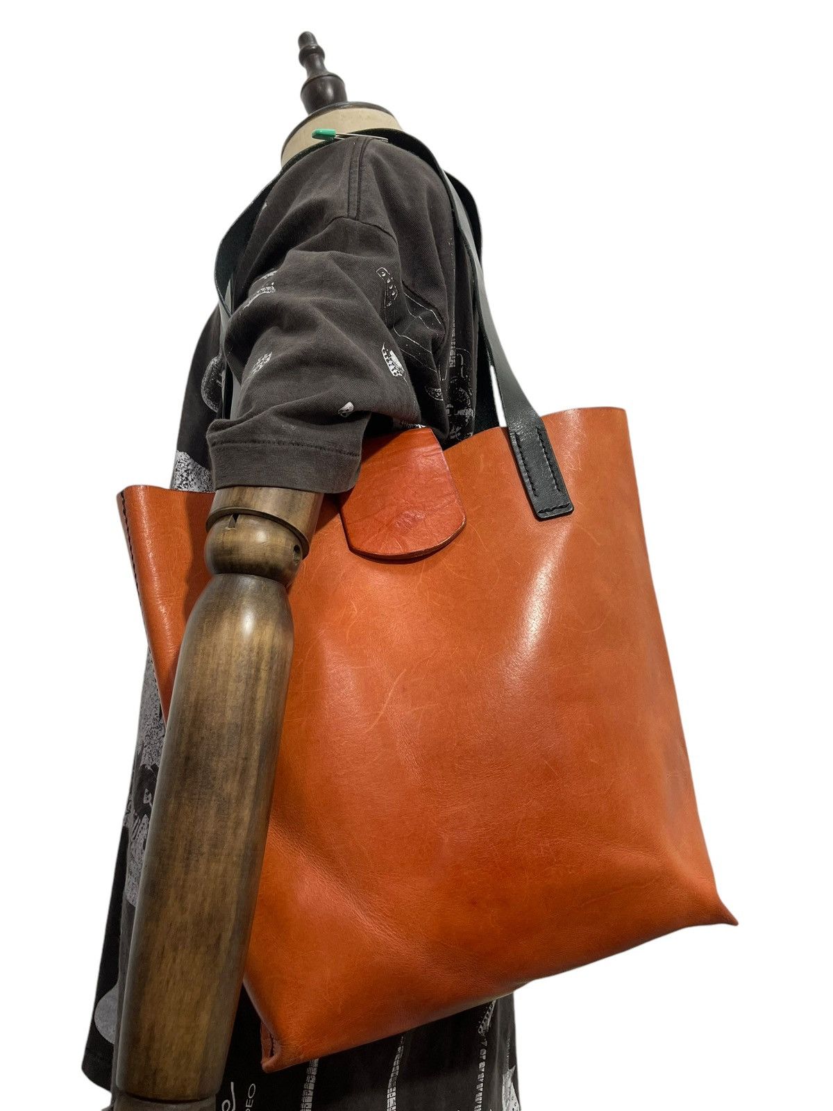 Leather Full Leather Unknown Handmade Japan Tote Shoulder Bag 4🟩 Size ONE SIZE - 2 Thumbnail
